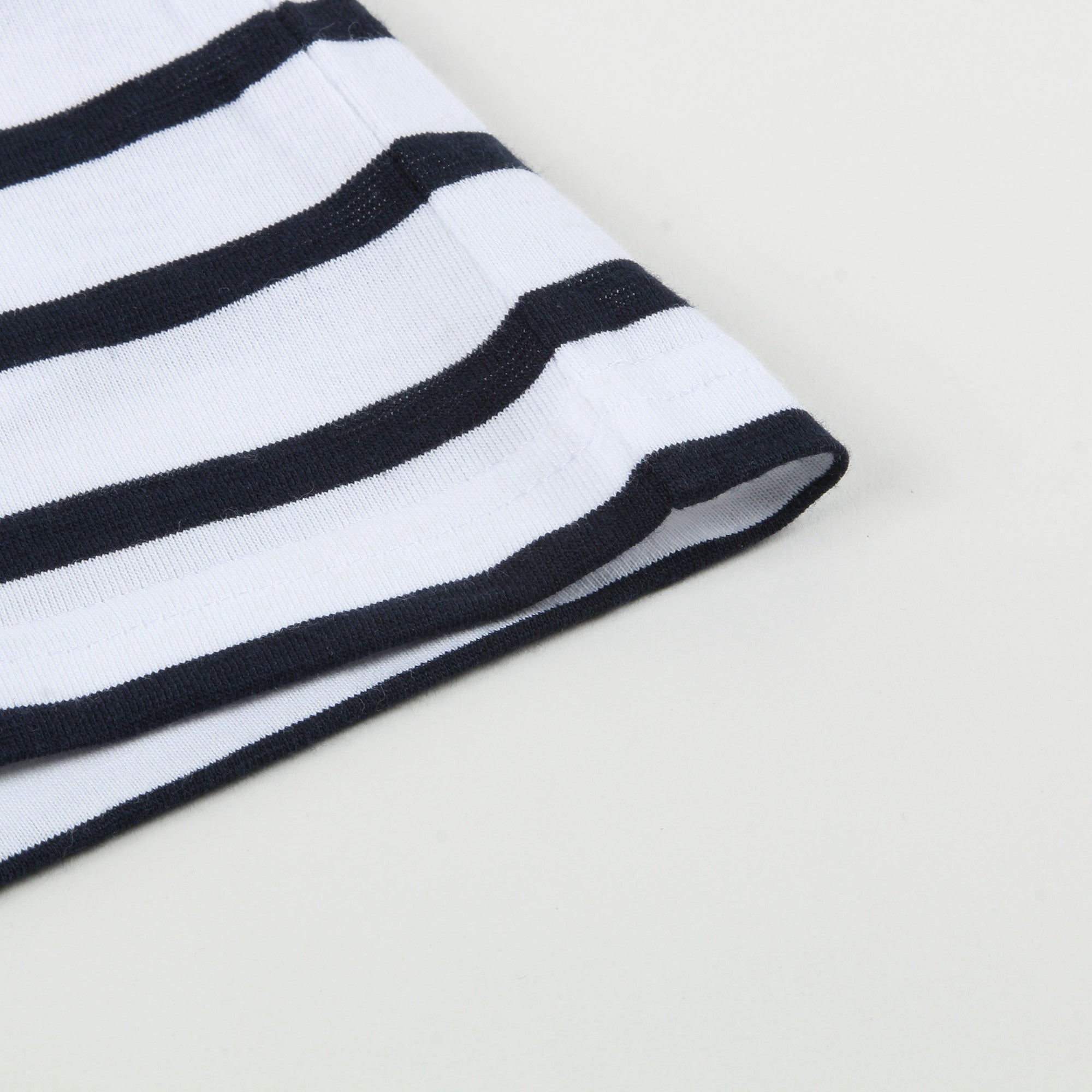 Boys White  &   Black  Striped   Cotton  T-Shirt