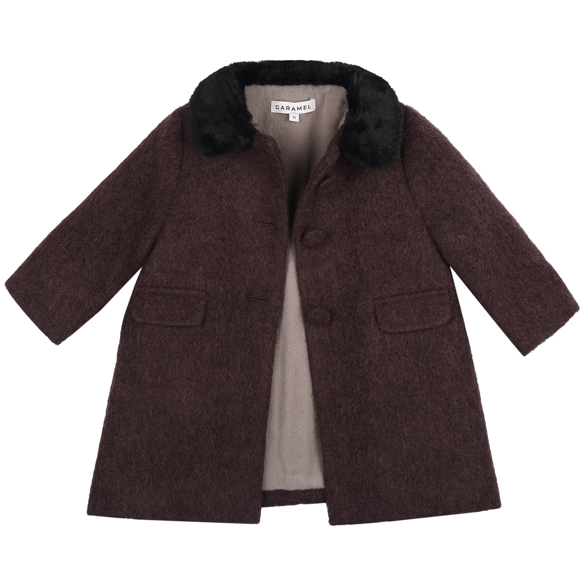 Baby Plum Brown Woven Coat