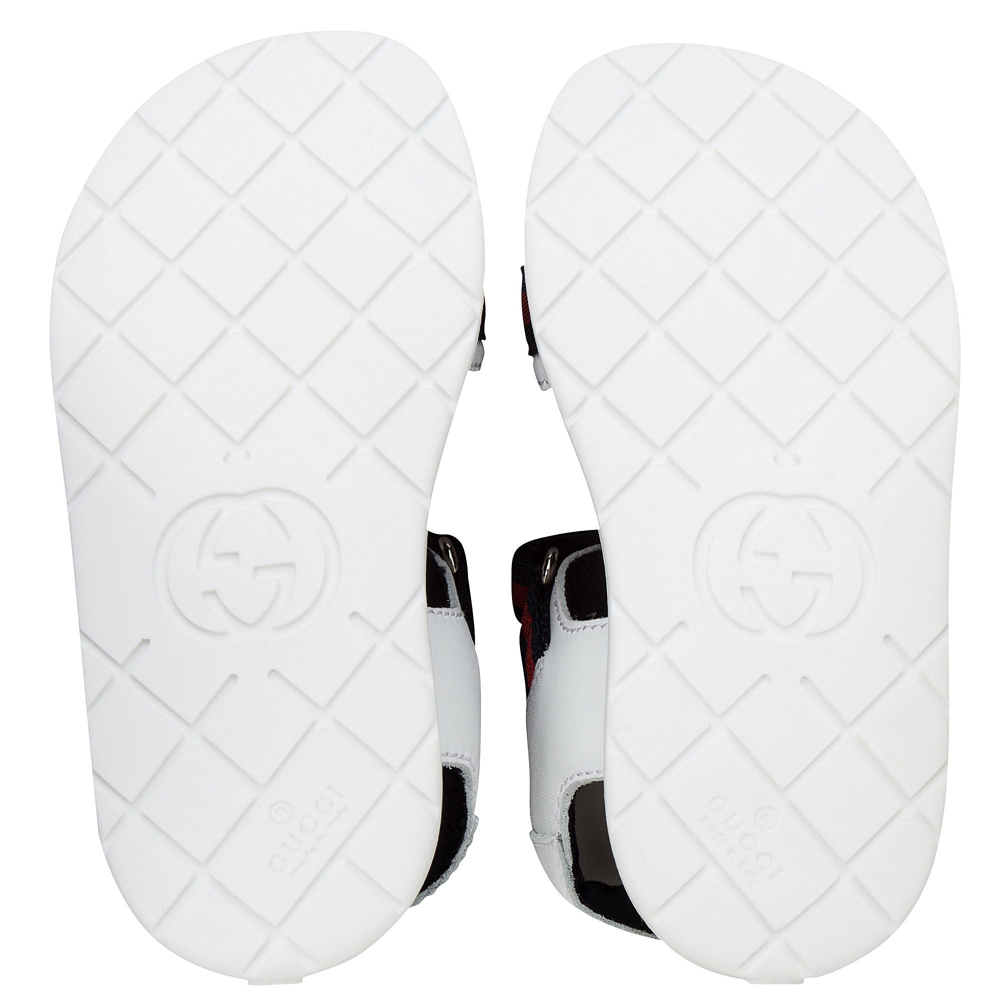 Baby  White Leather Upper Rubber Sole Sandals
