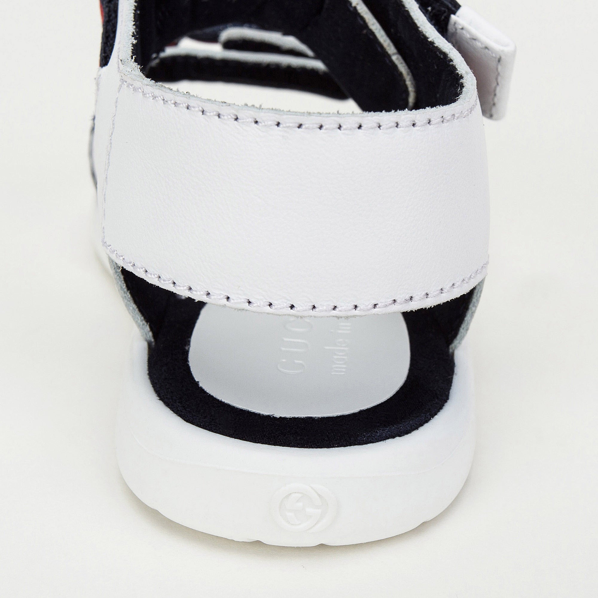 Baby  White Leather Upper Rubber Sole Sandals