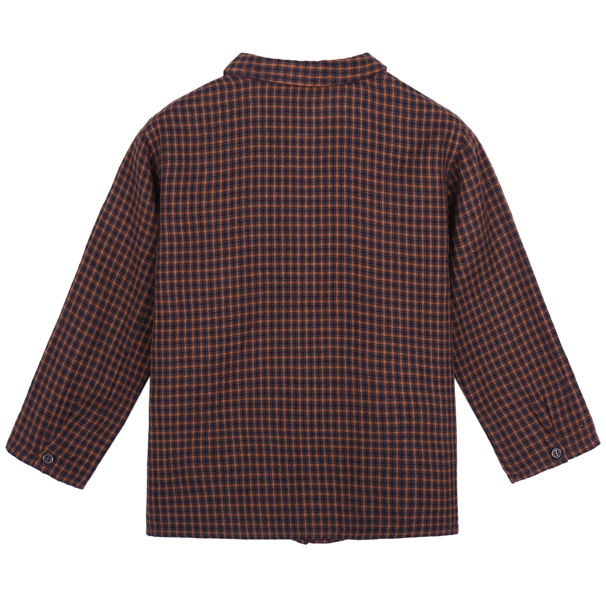 Boys Orange Check Cotton Shirt