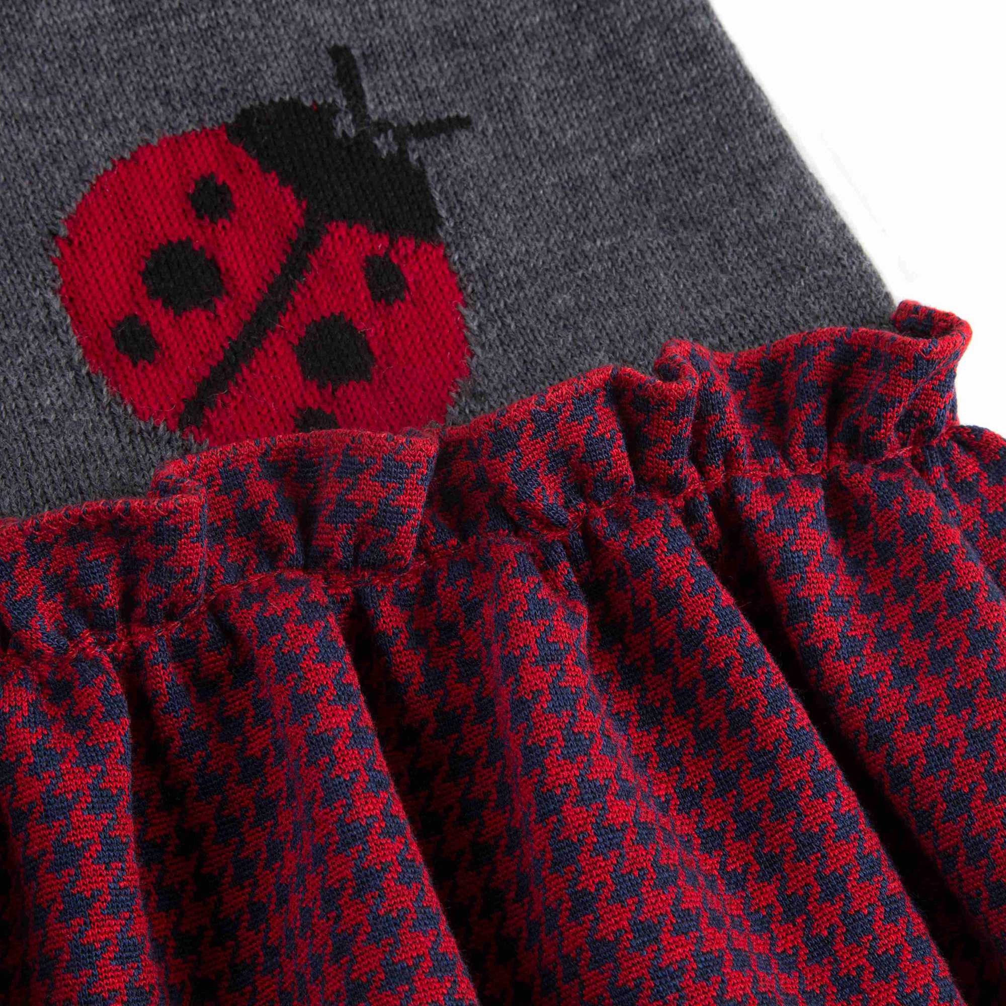 Girls Grey Ladybird Dress