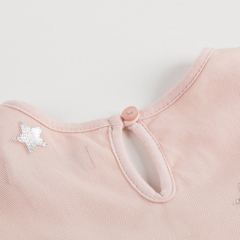 Baby Girls Dark Pink Peony Twinkle Printed 'Miss' Dress