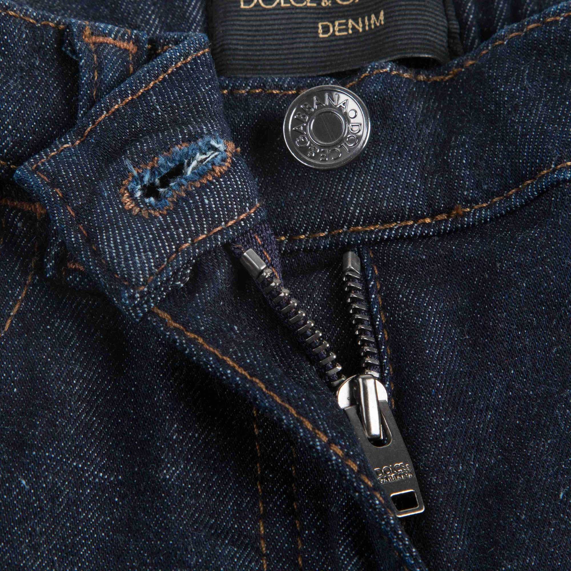 Girls Dark Blue Cotton Jeans
