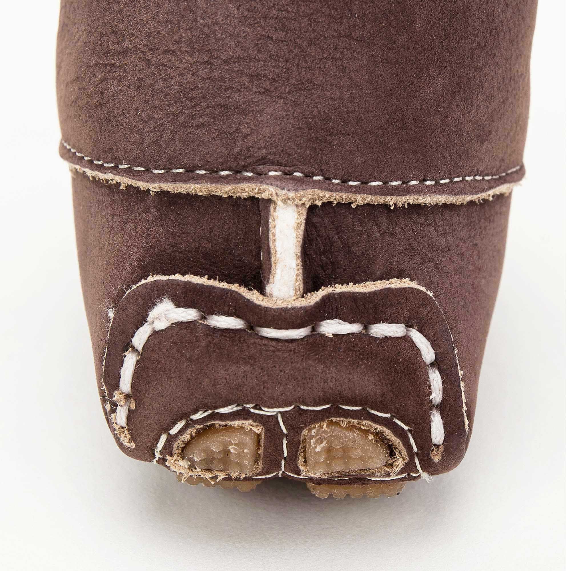 Boys & Girls Brown Suede Mooring Rope Leather  Loafers