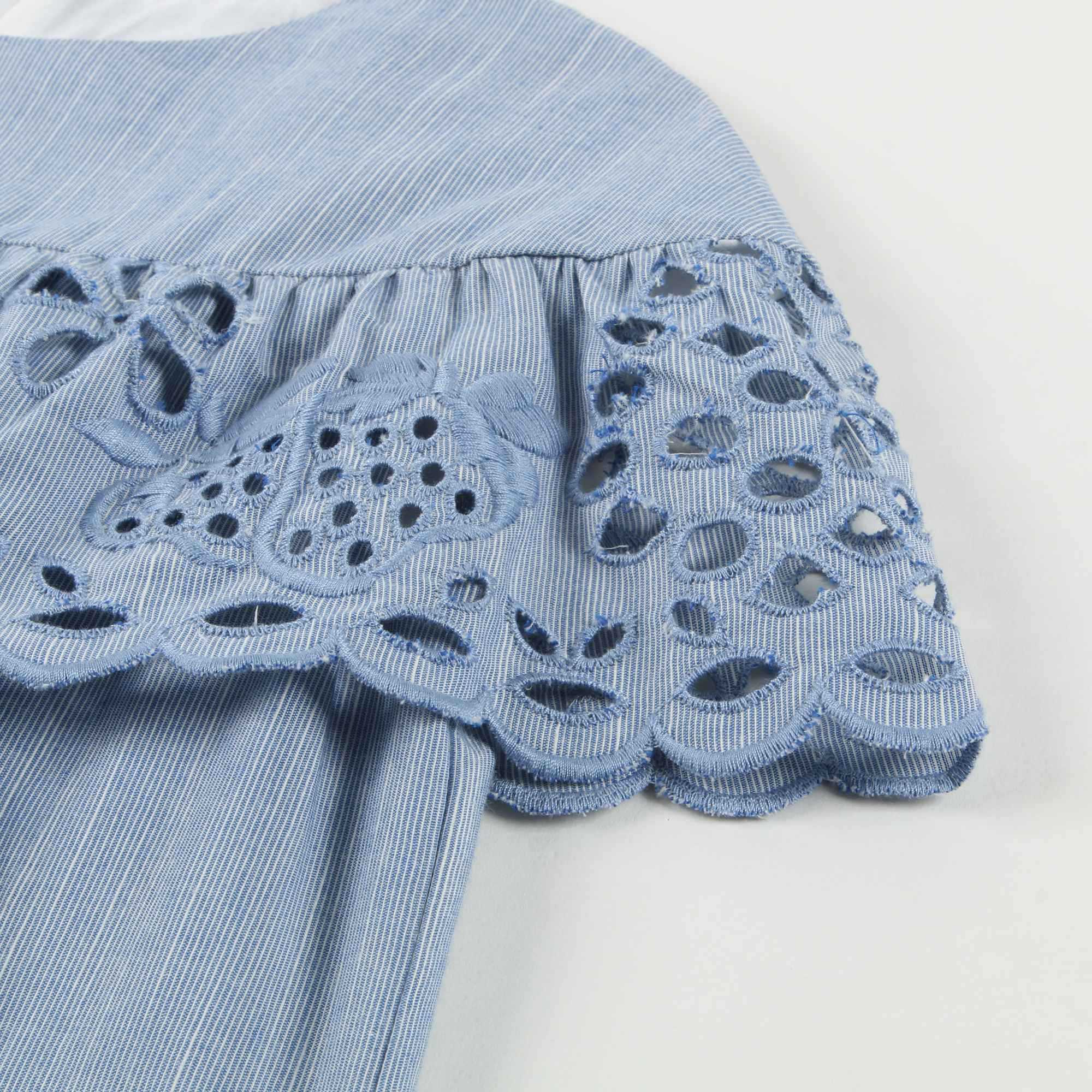 Girls Denim Blue Cotton Dress