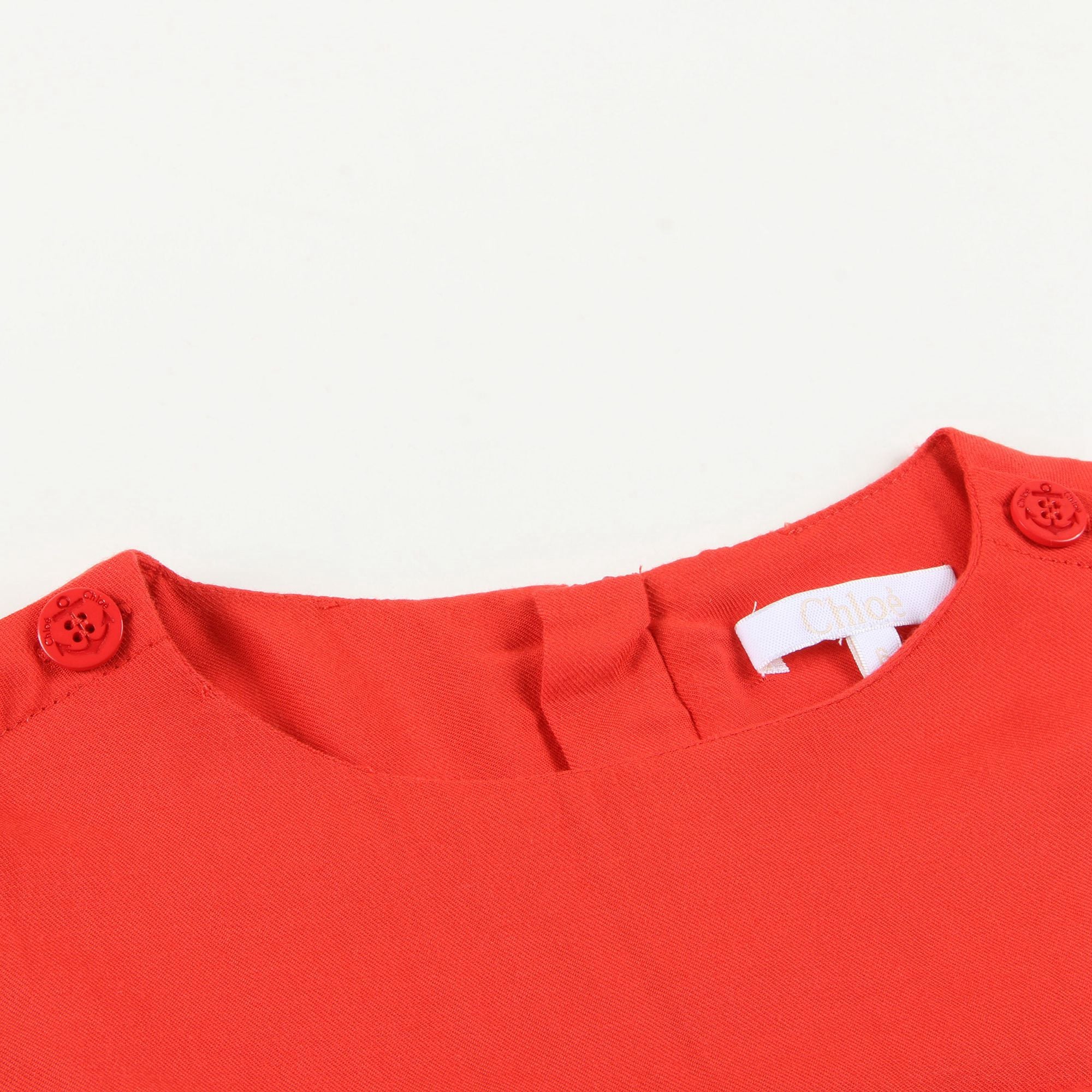 Girls Red Viscose Dress