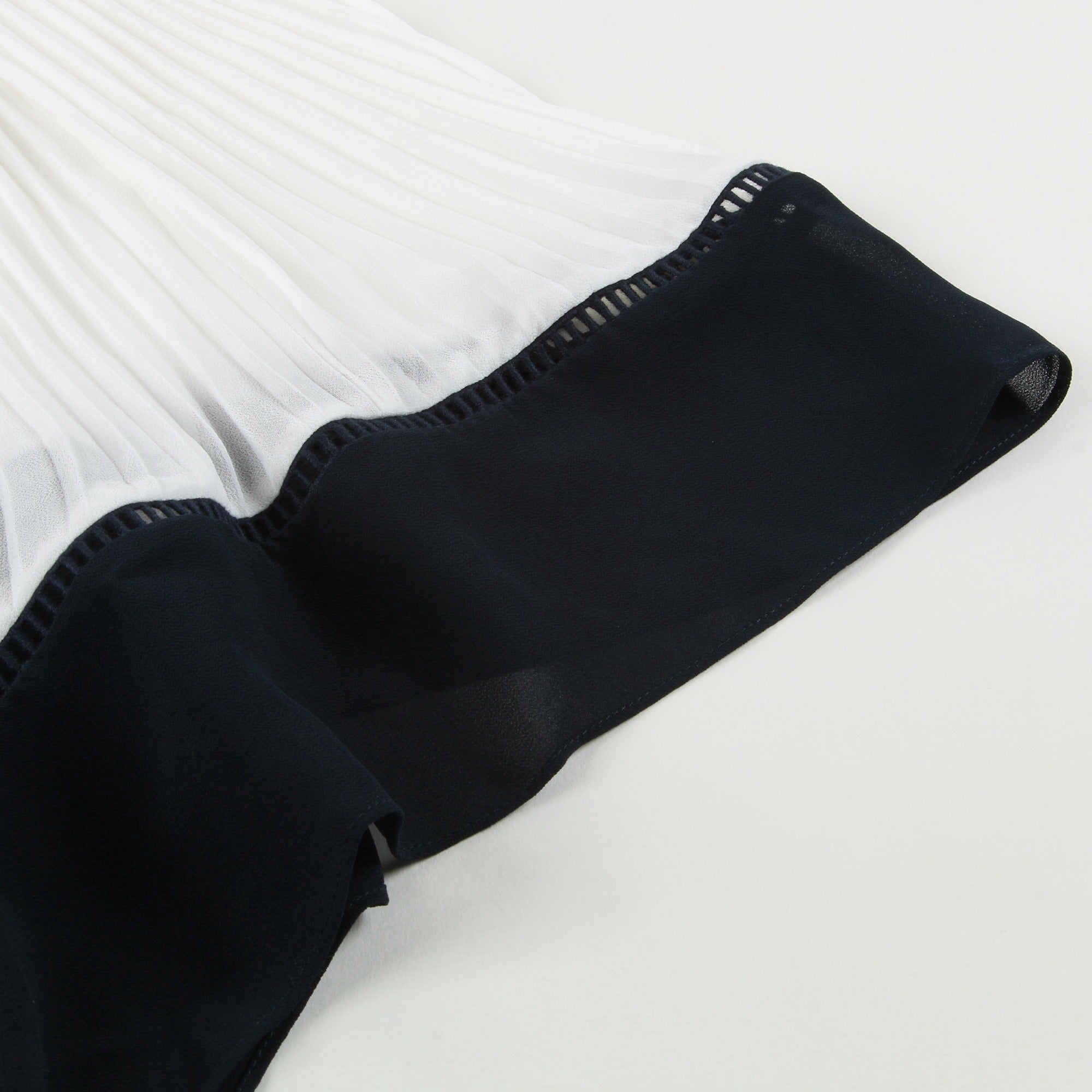 Girls White & Black Polyester Dress