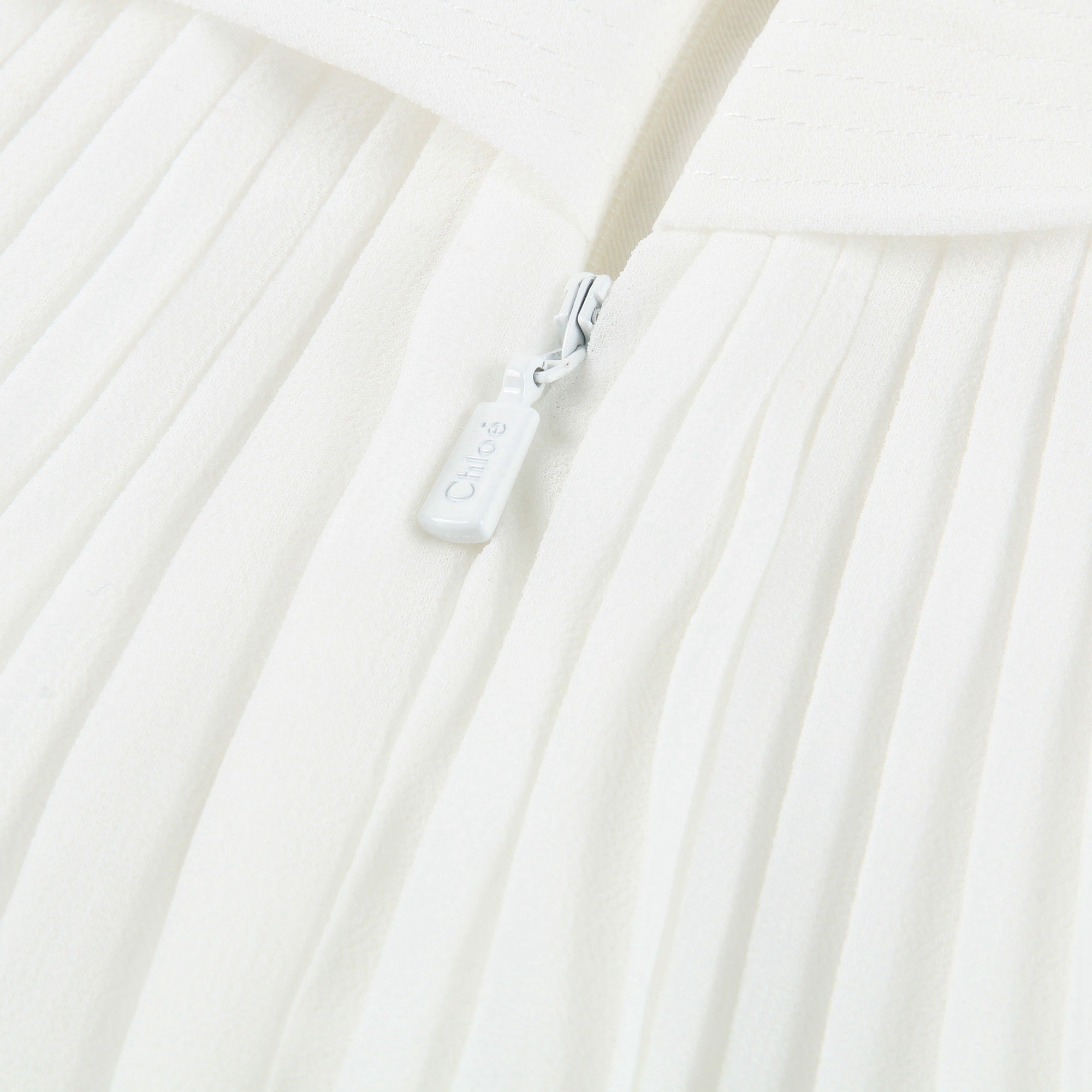 Girls White & Black Polyester Dress