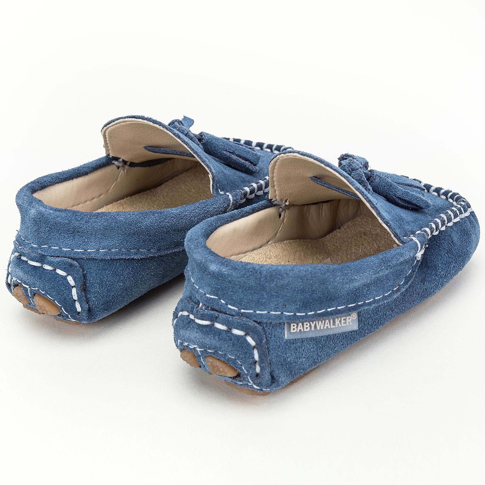 Boys & Girls Blue Royal  Suede Leather Tasselled Loafers