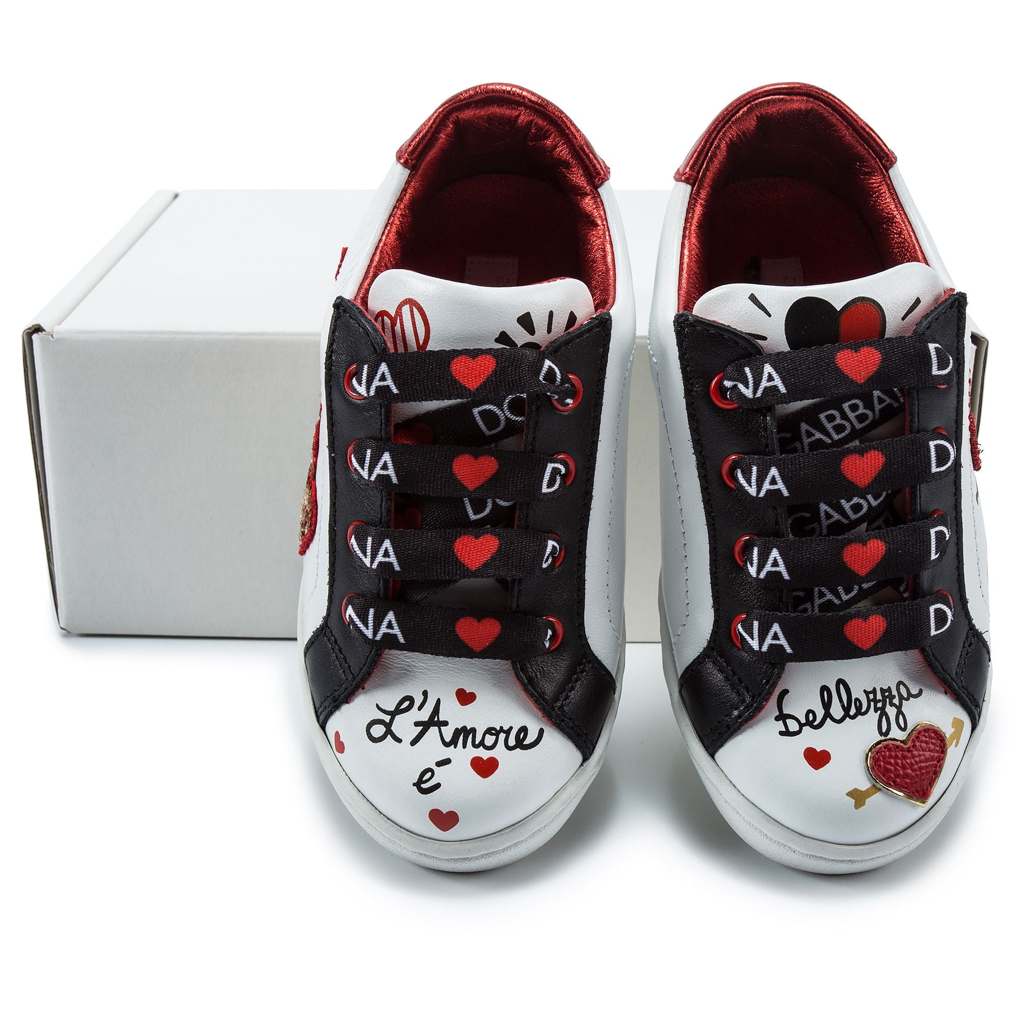 Girls White & Multicolor Calf Shoes
