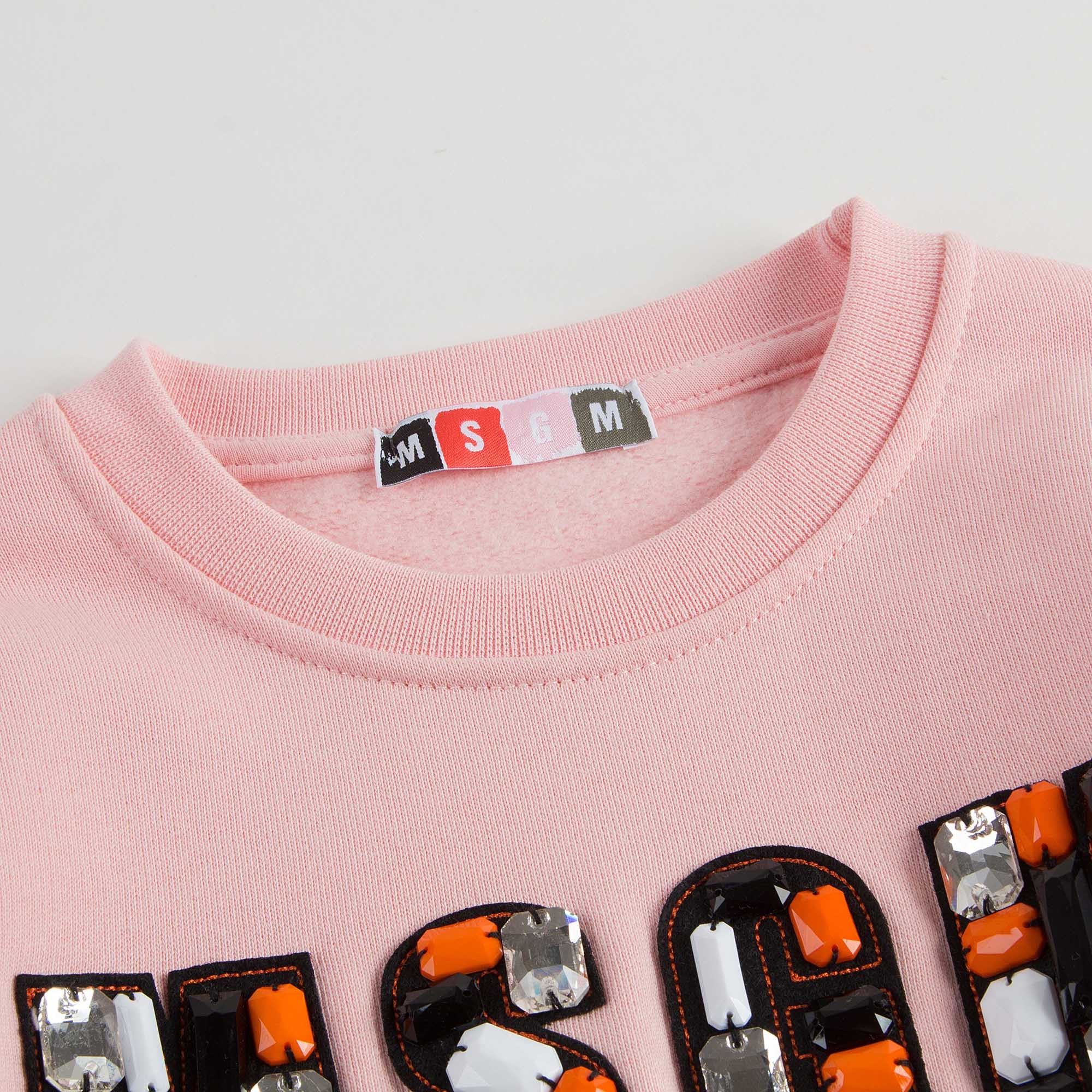 Girls Pink Patch Brand Cotton Sweatshirt