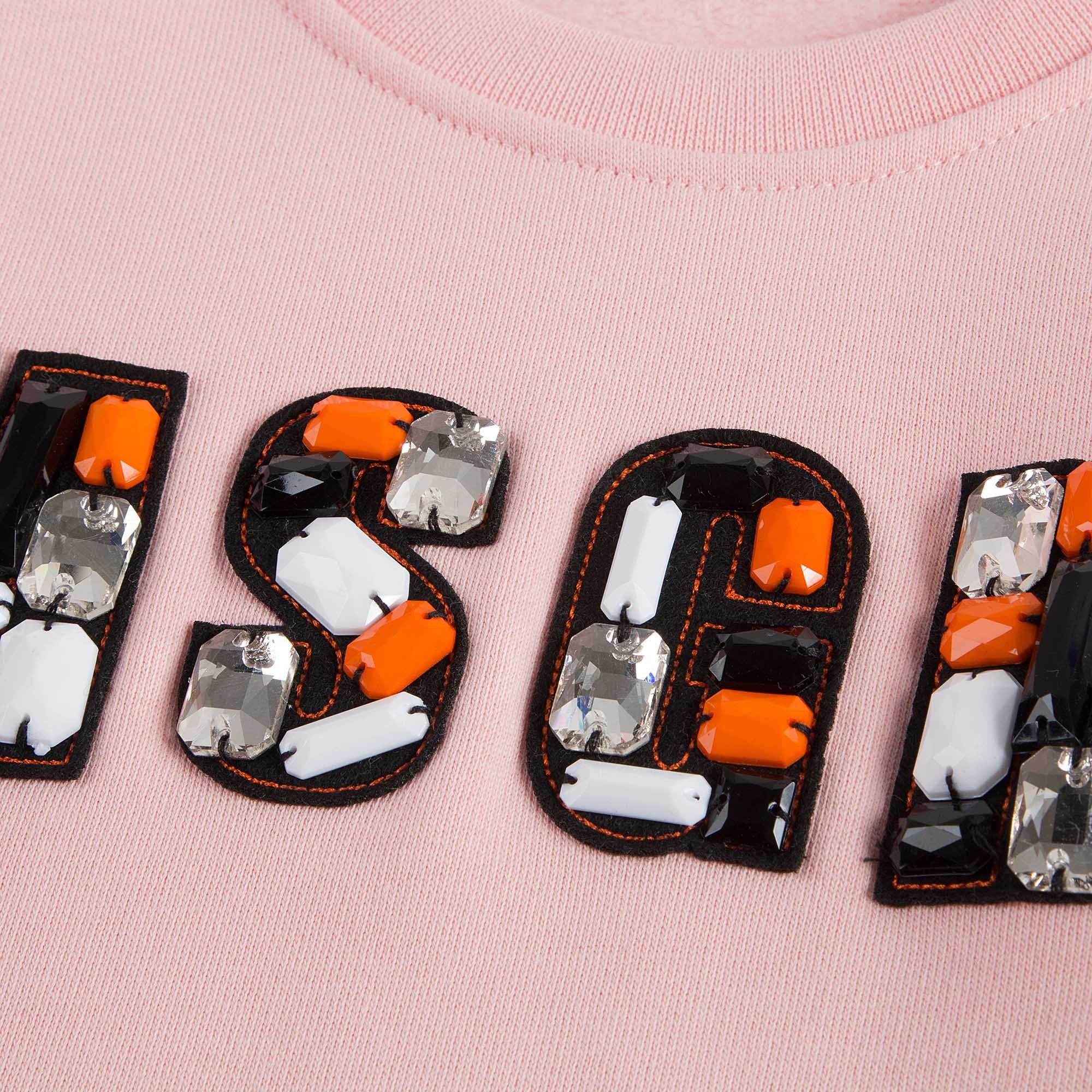 Girls Pink Patch Brand Cotton Sweatshirt