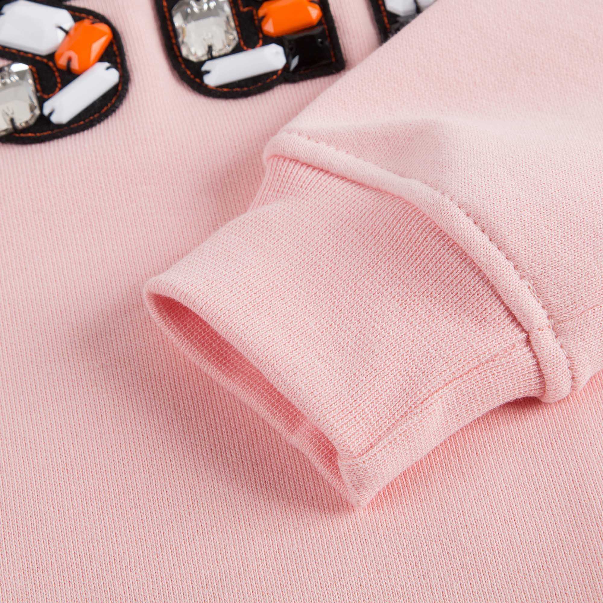 Girls Pink Patch Brand Cotton Sweatshirt