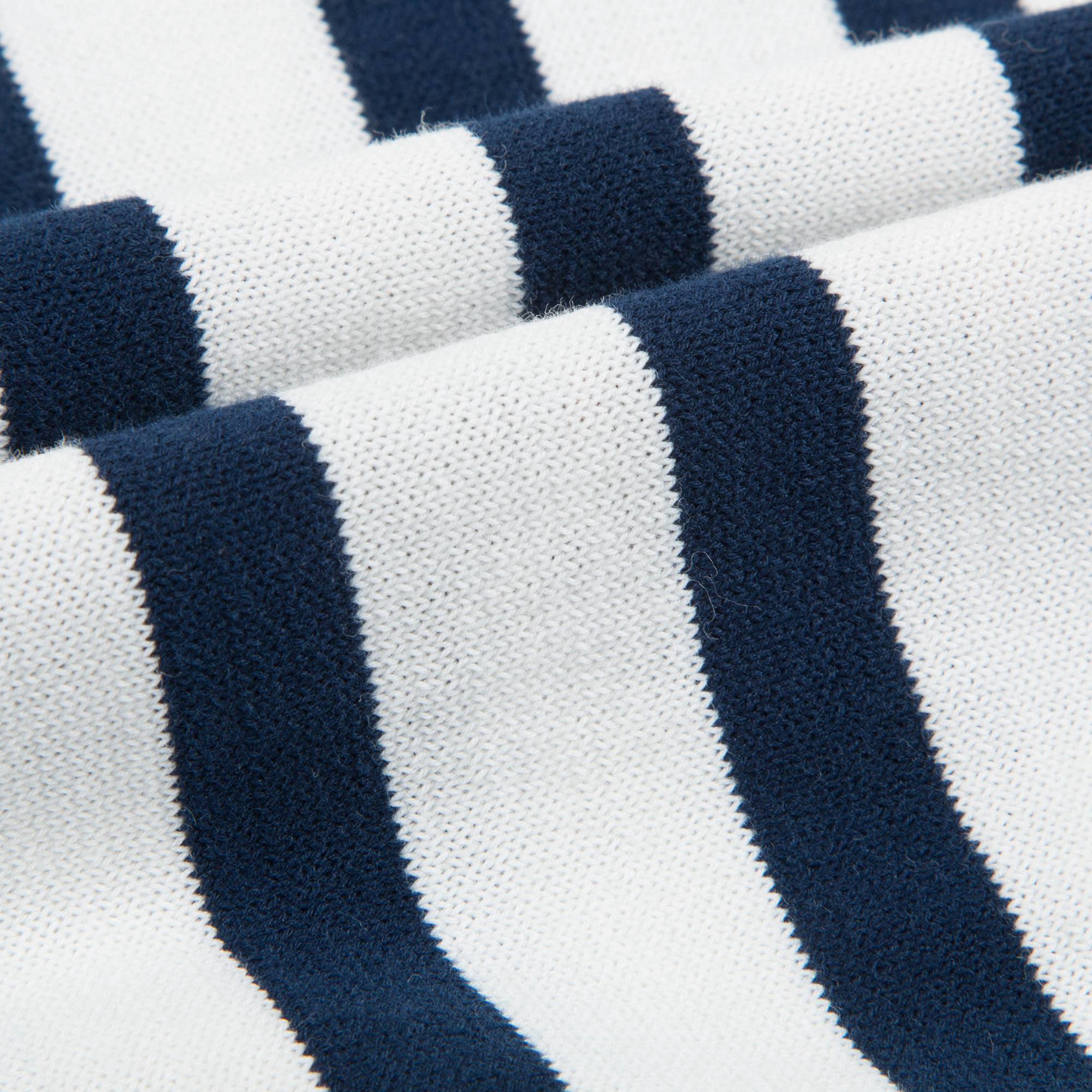 Baby White & Blue Striped Cotton Sweater