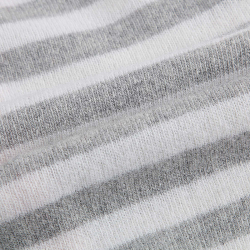 Baby Girls Grey & Milk White Stripe Cardigan