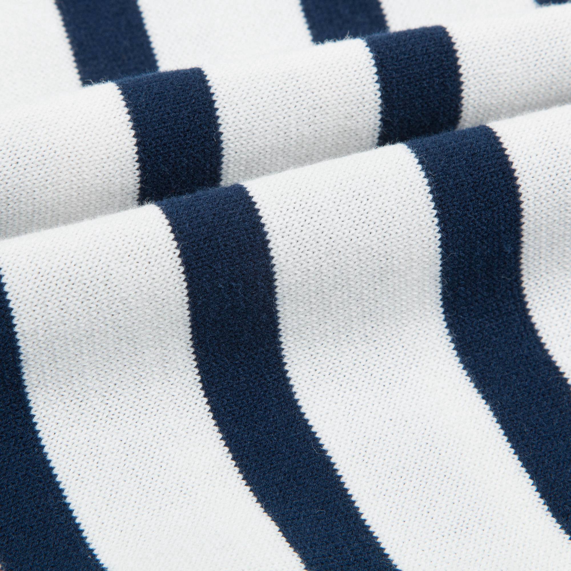 Girls White & Blue Striped Cotton Sweater