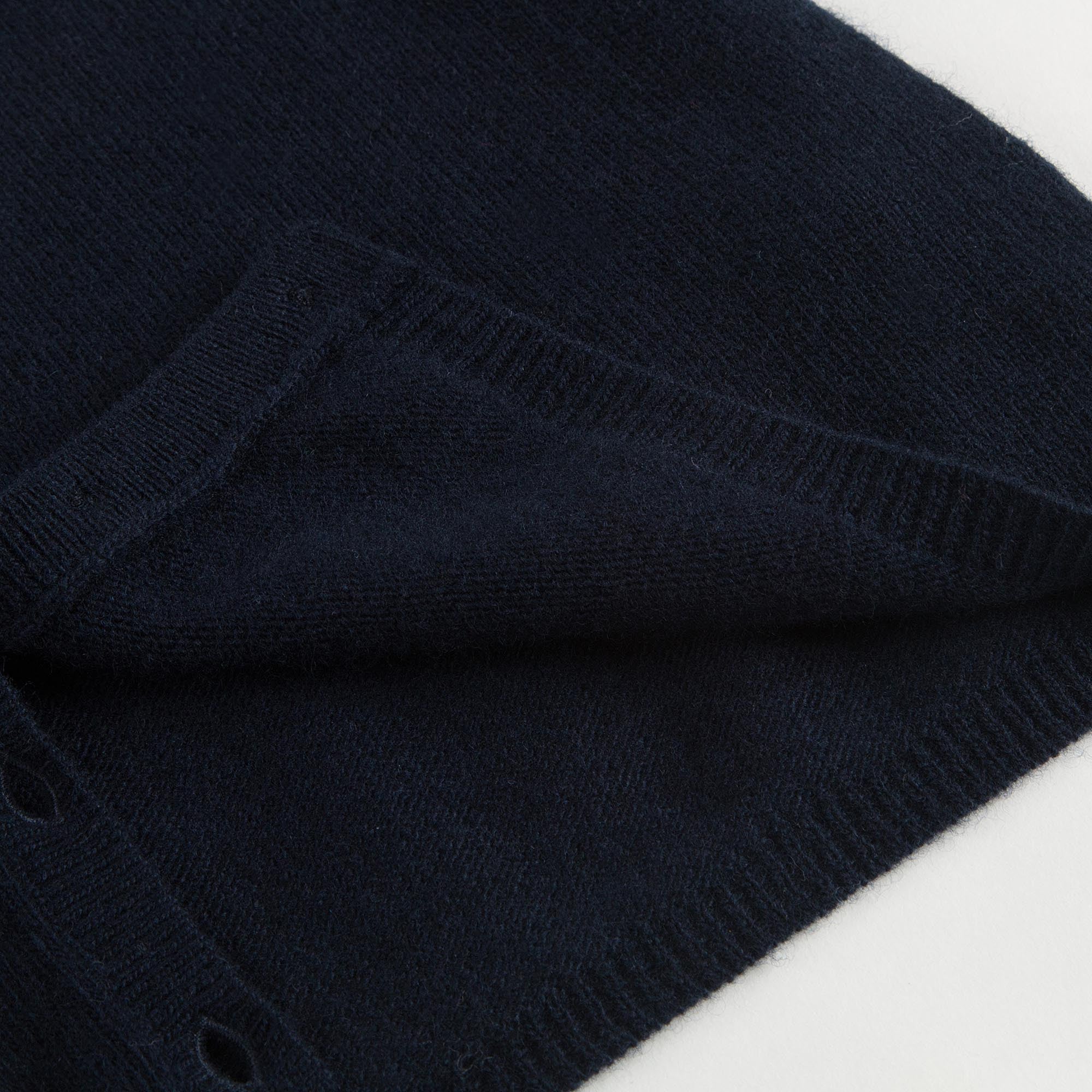 Girls Navy Blue Wool Cardigan With Silver Bow Trims