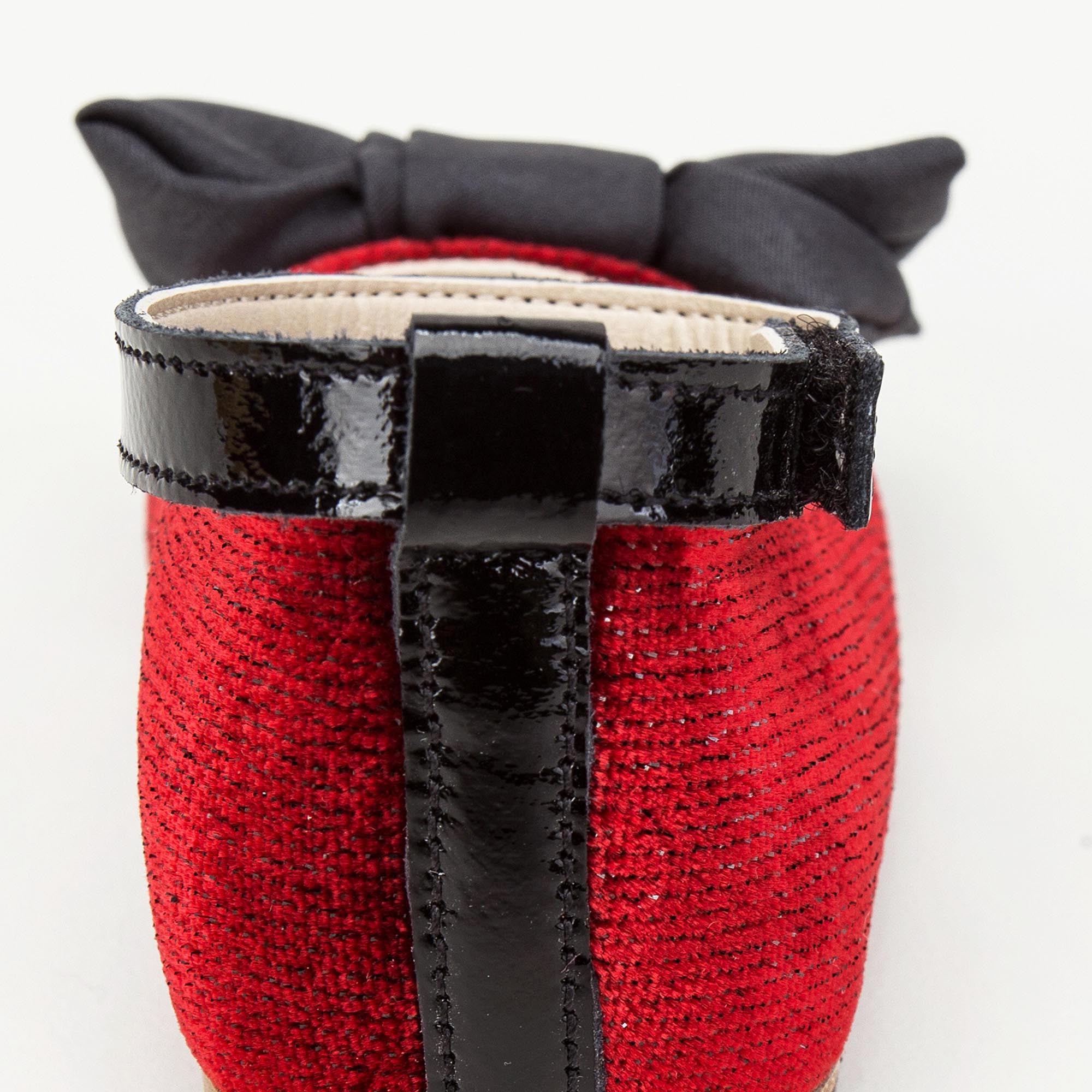 Girls Red Bow Trims Velcro Shoes