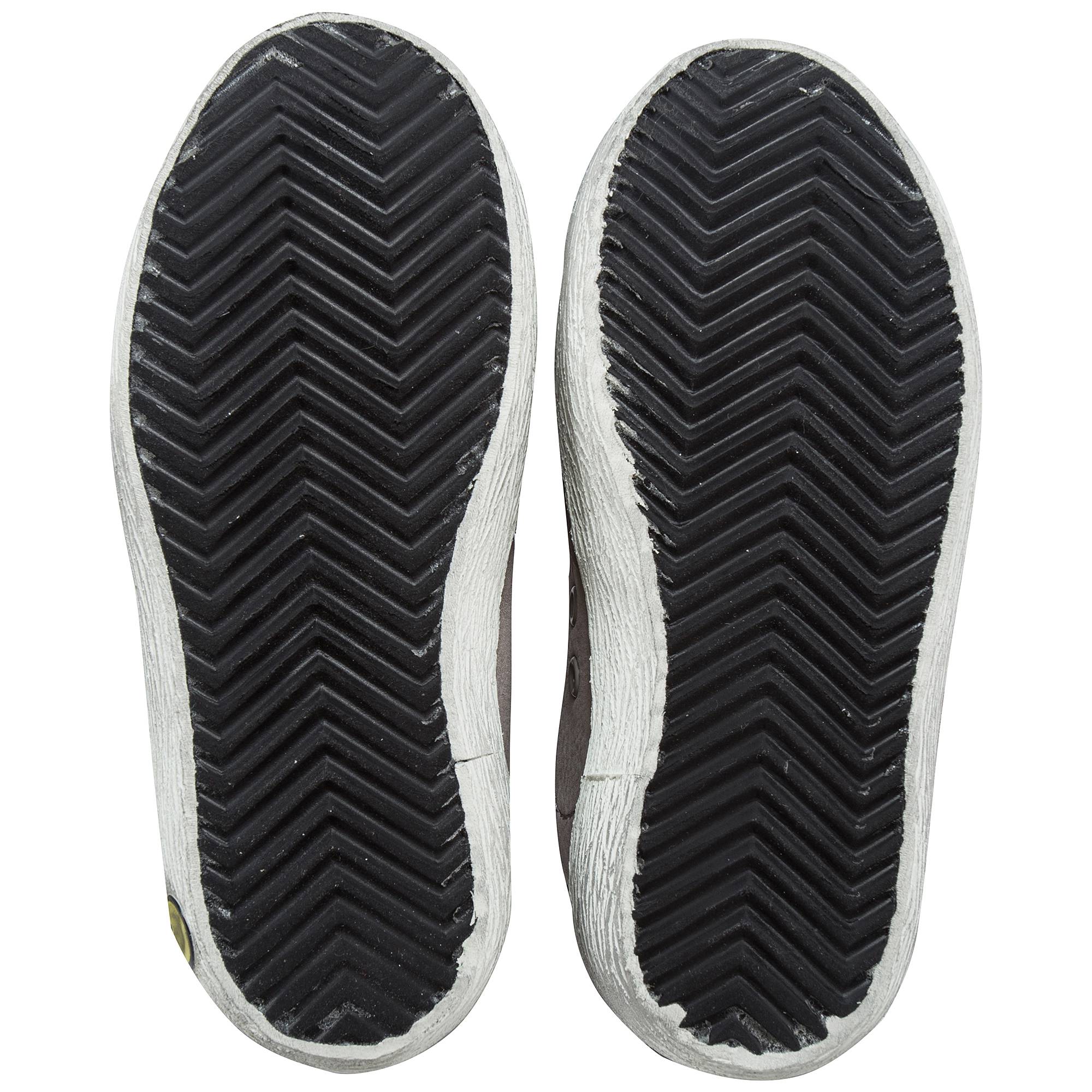 Girls Grey Cow Leather Sneakers