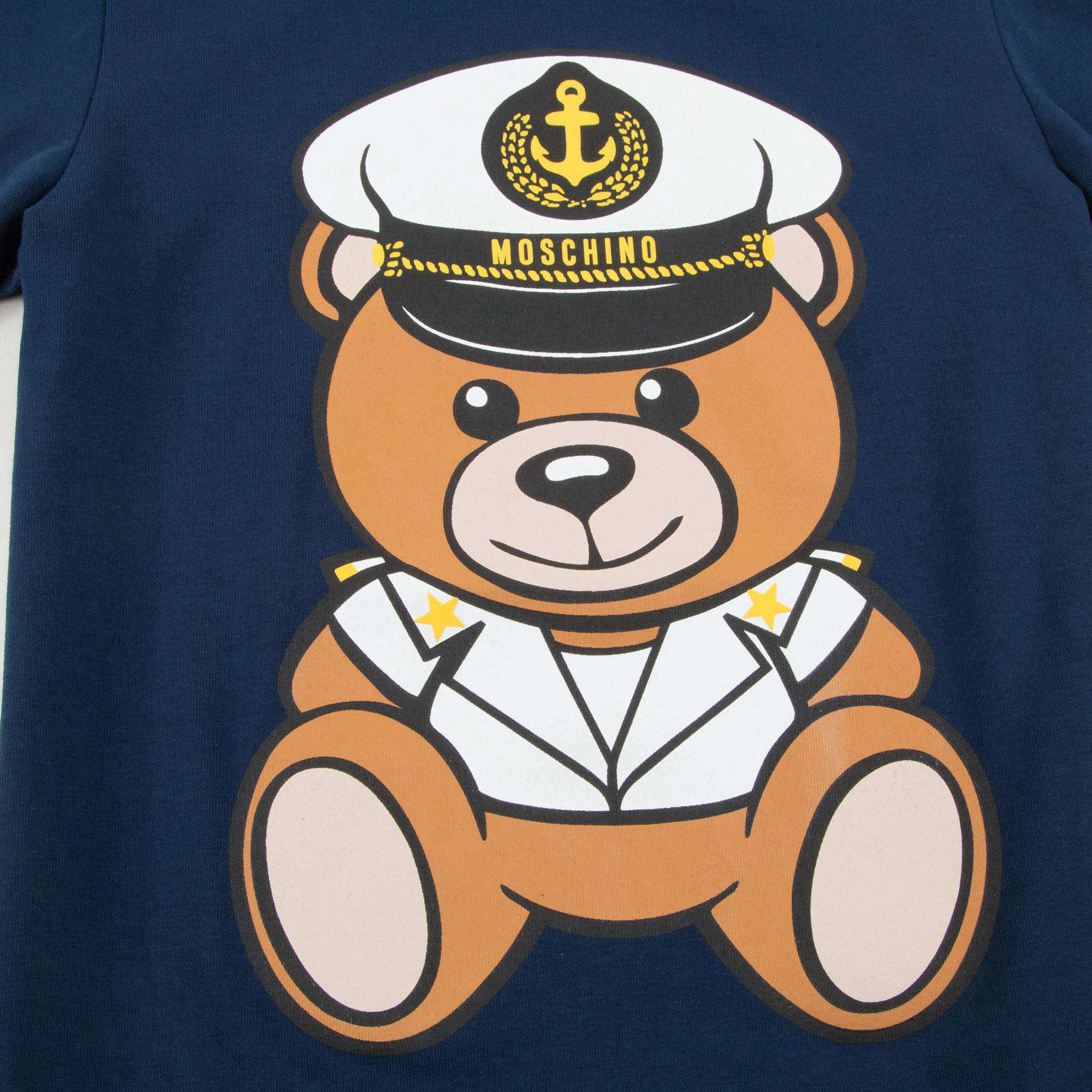 Girls Navy Blue Cotton Teddy Bear T-Shirt