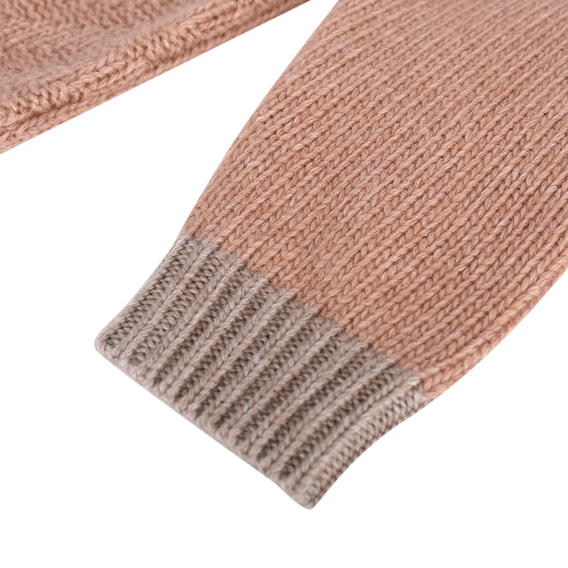 Girls Light Orange Knitted Cardigan