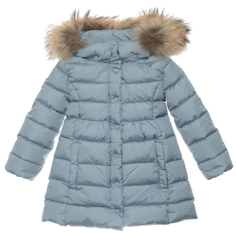 Girls Sky Blue Plush Trims Hooded 'Neste'Jacket - CÉMAROSE | Children's Fashion Store - 1