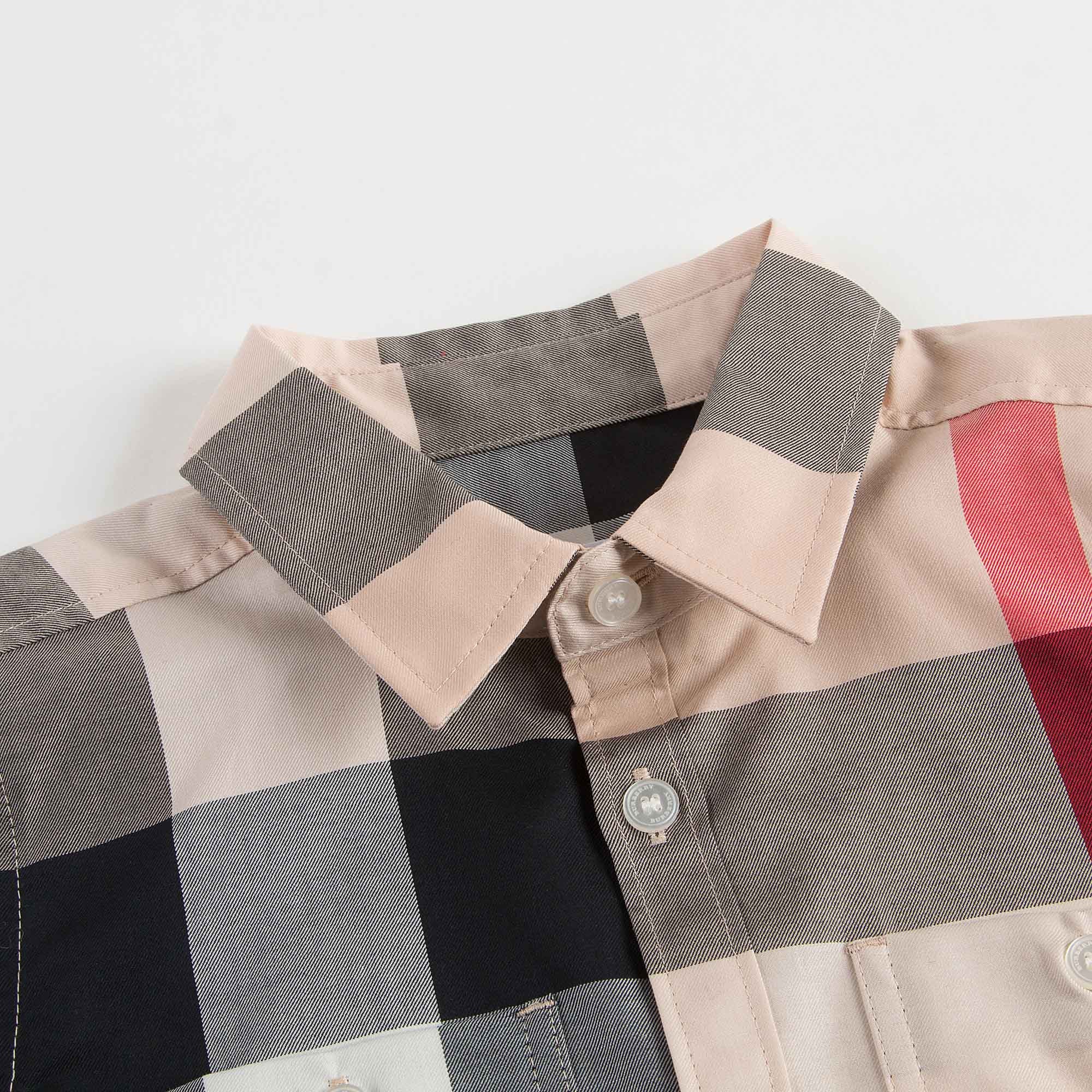 Boys Beige Check Shirt