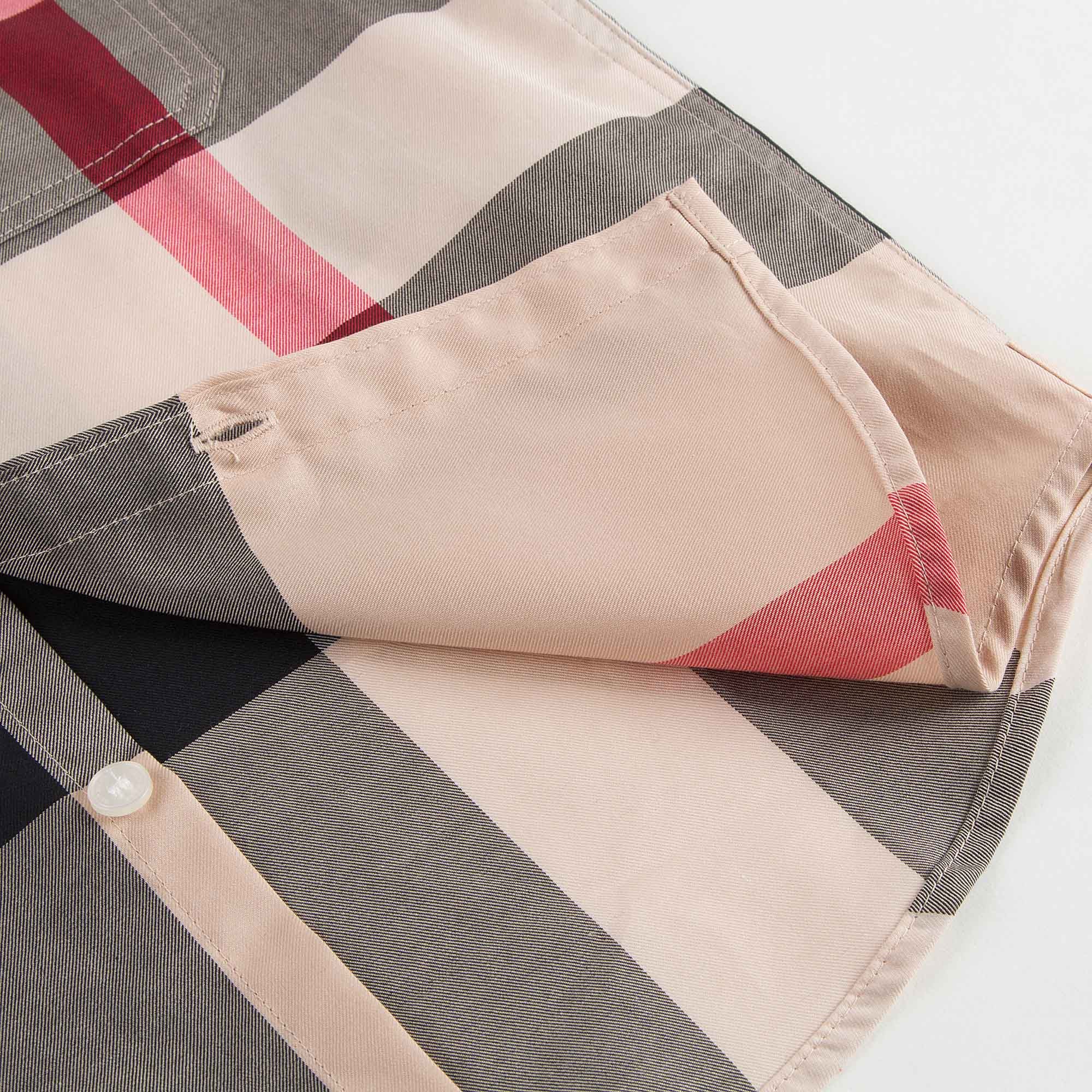 Boys Beige Check Shirt