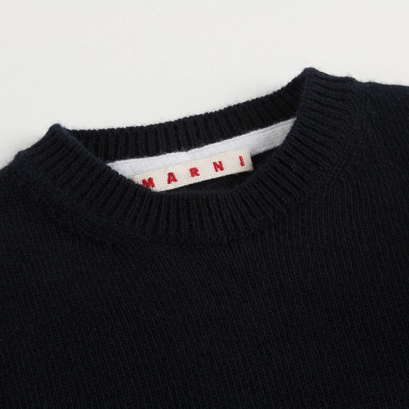 Girls Navy Blue Wool Knitted Sweater