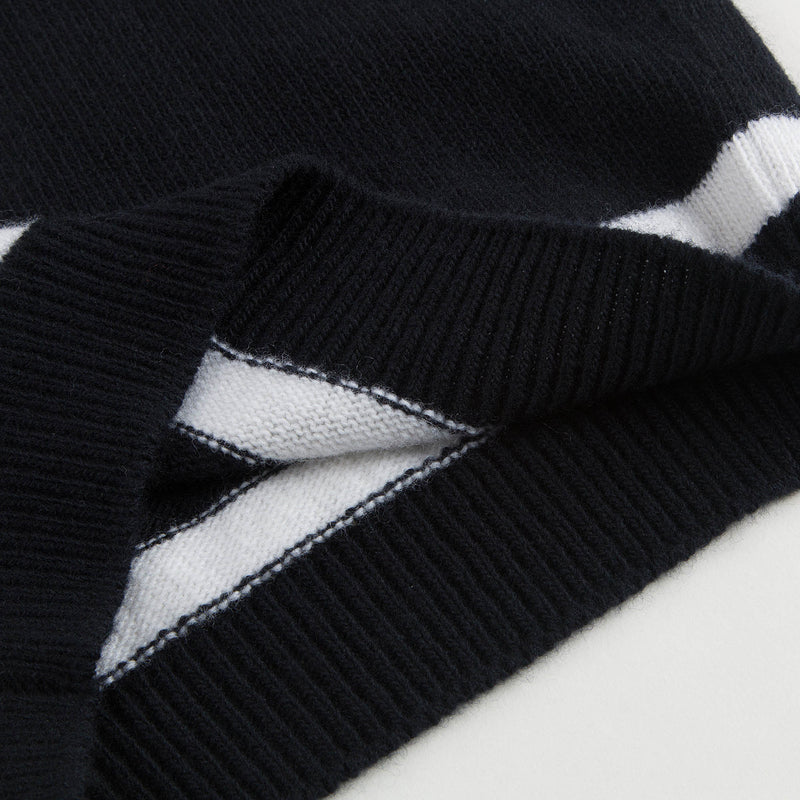 Girls Navy Blue Wool Knitted Sweater
