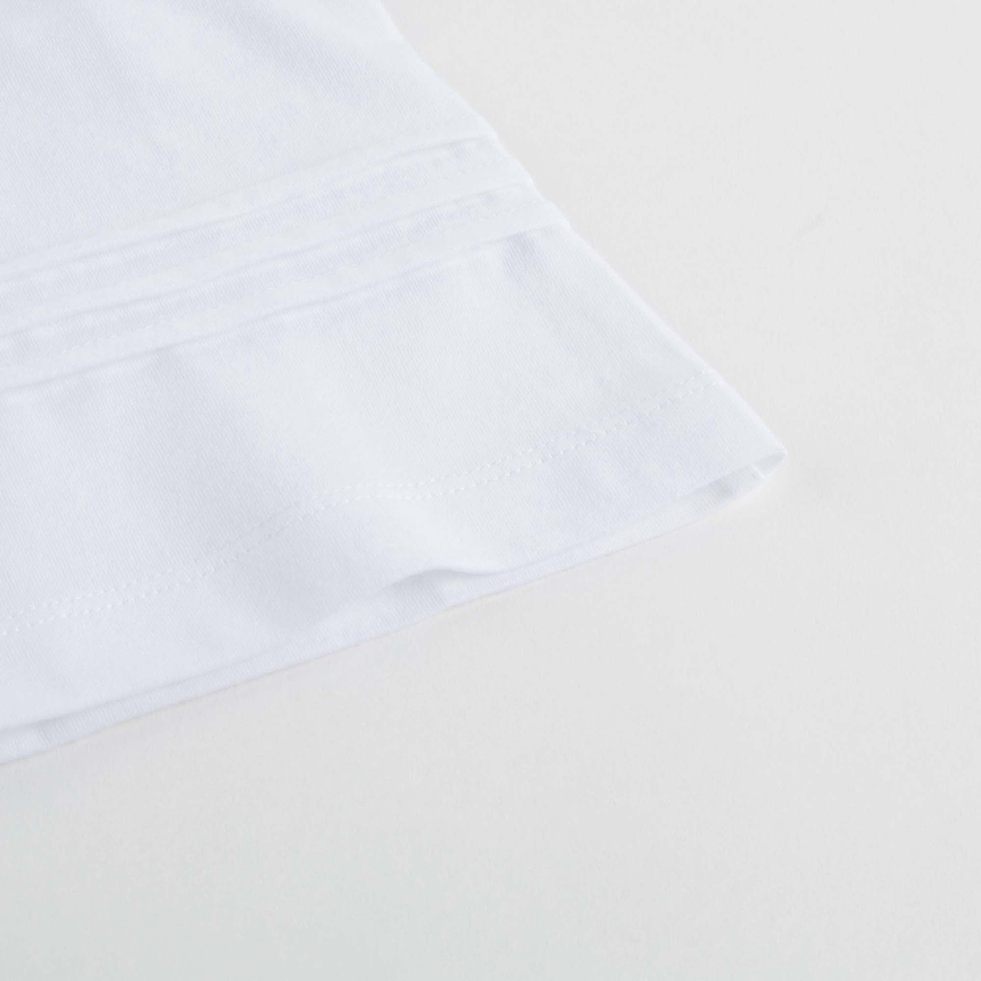 Girls White Pleat and Check Detail Cotton T-shirt