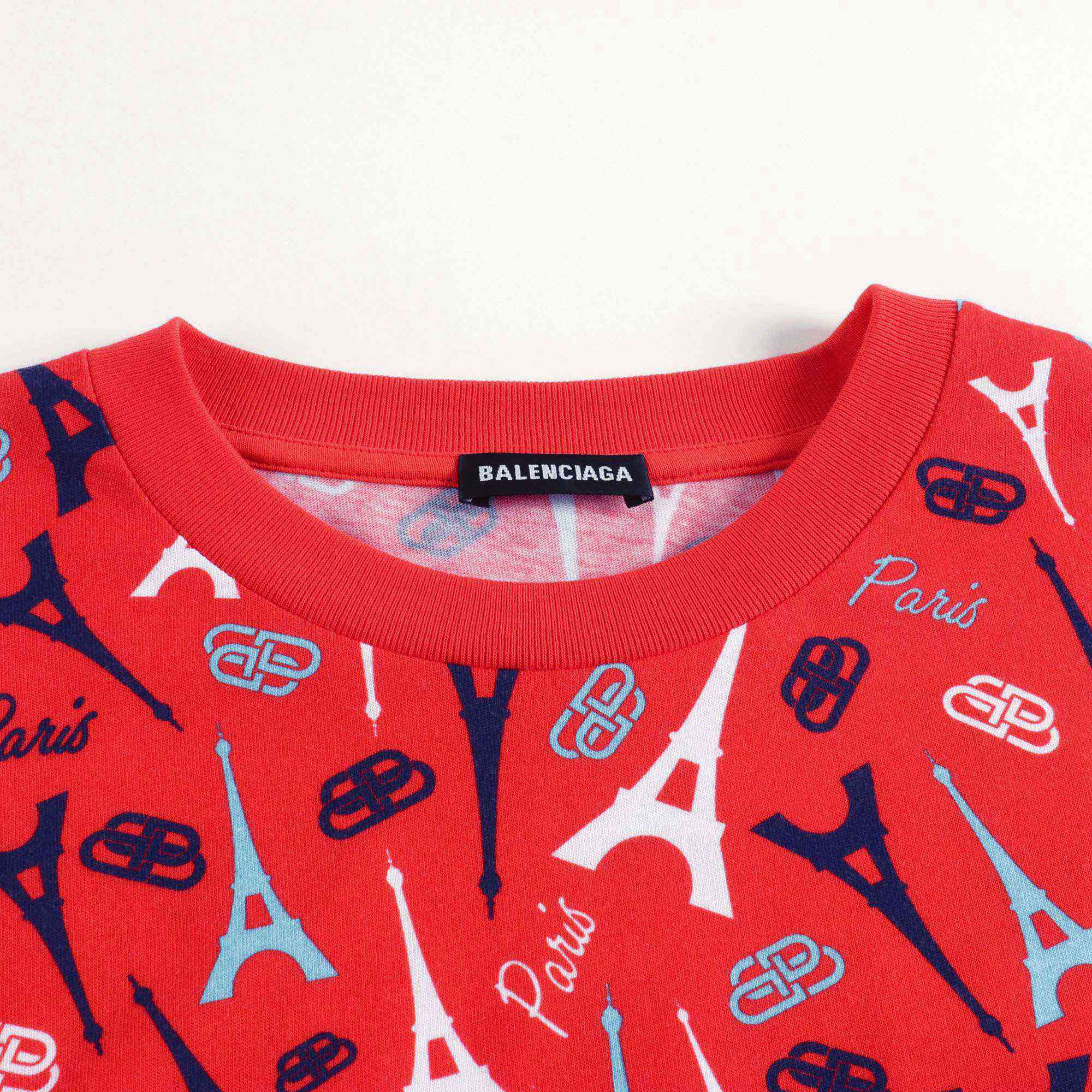 Boys & Girls Red Paris Cotton Top