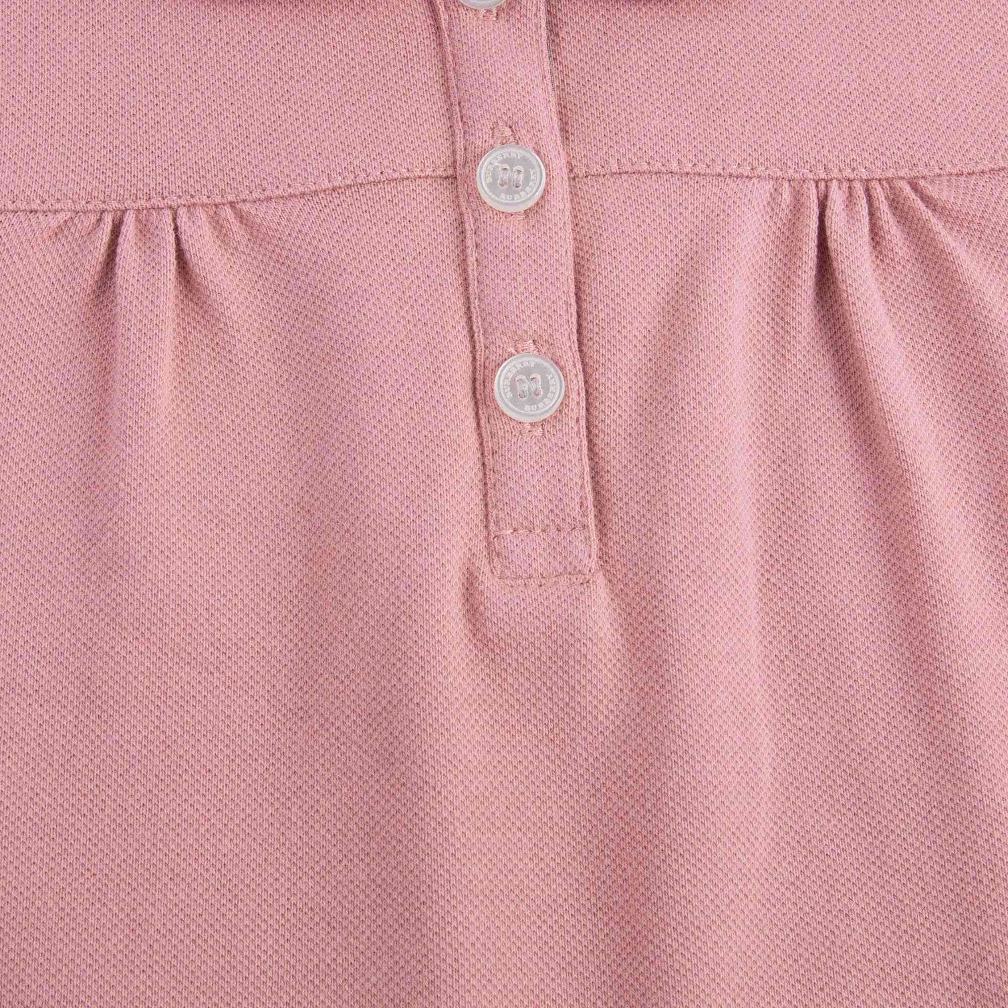 Girls Pink Cotton Piqu茅 Polo Shirt