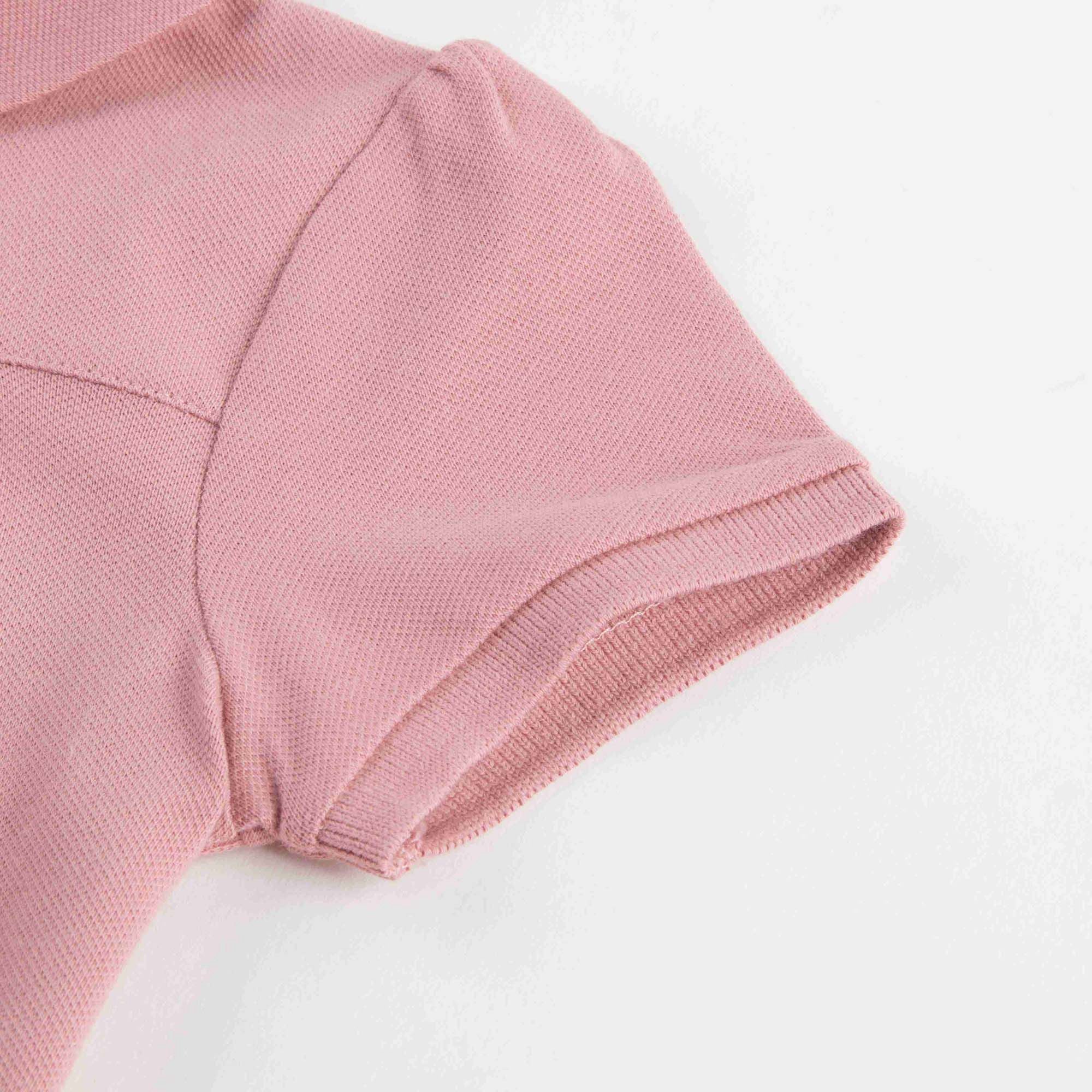 Girls Pink Cotton Piqu茅 Polo Shirt
