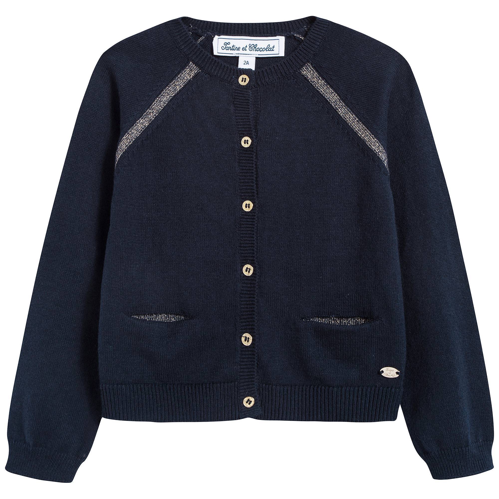 Baby Girls Marine Cotton Cardigan