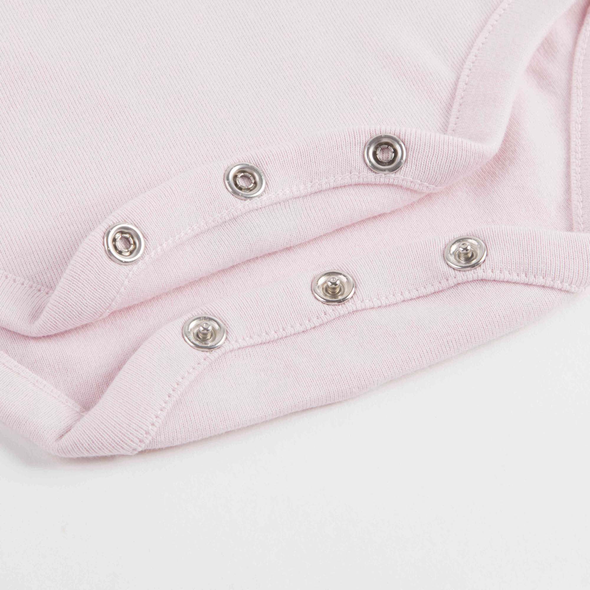 Baby Girls Pink Cotton Body With Check Collar