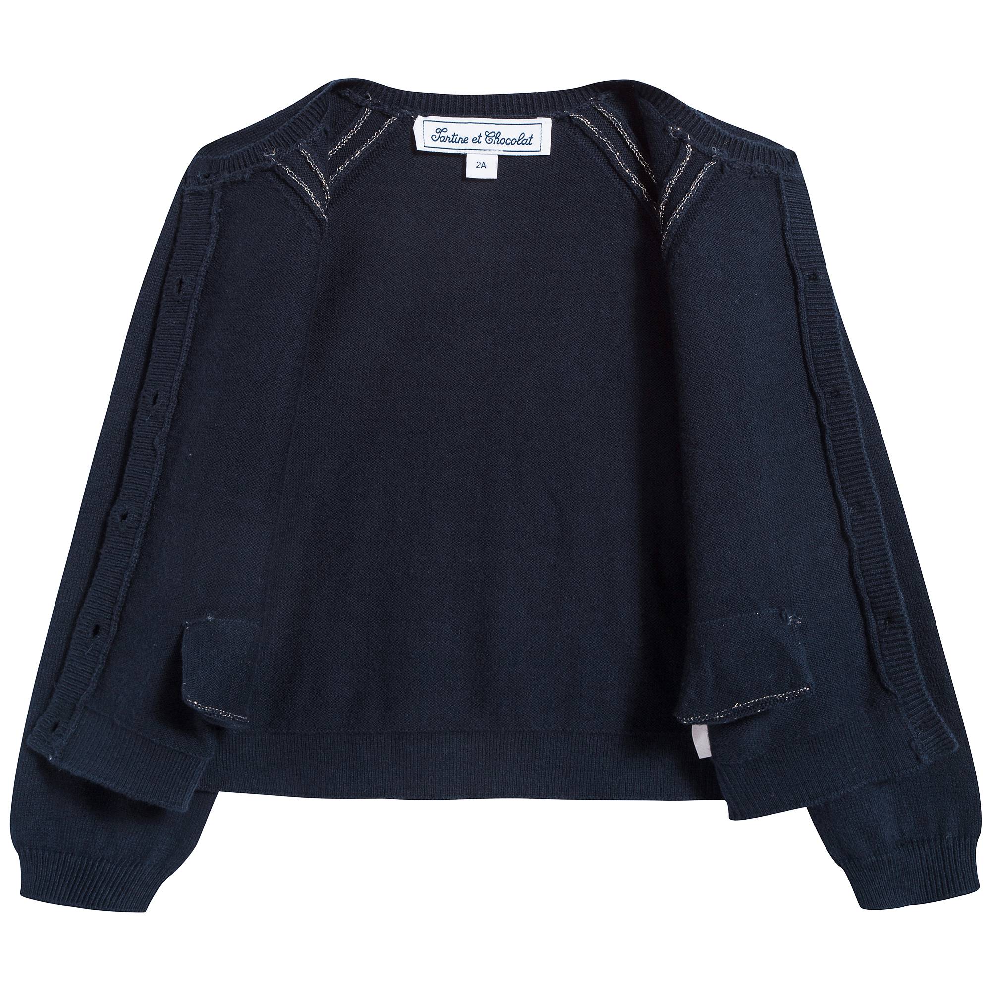 Baby Girls Marine Cotton Cardigan