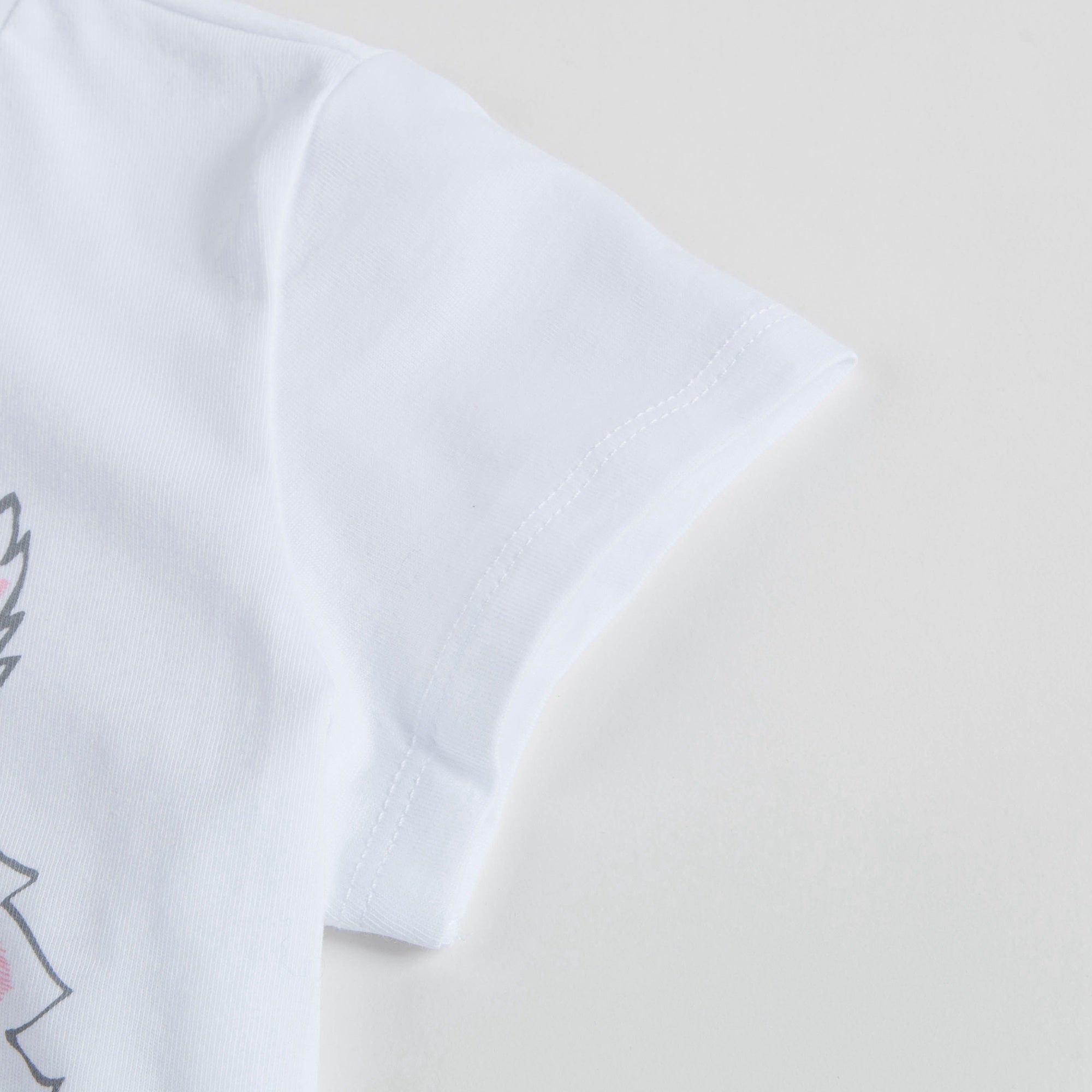 Girls White Tiger Cotton T-shirt