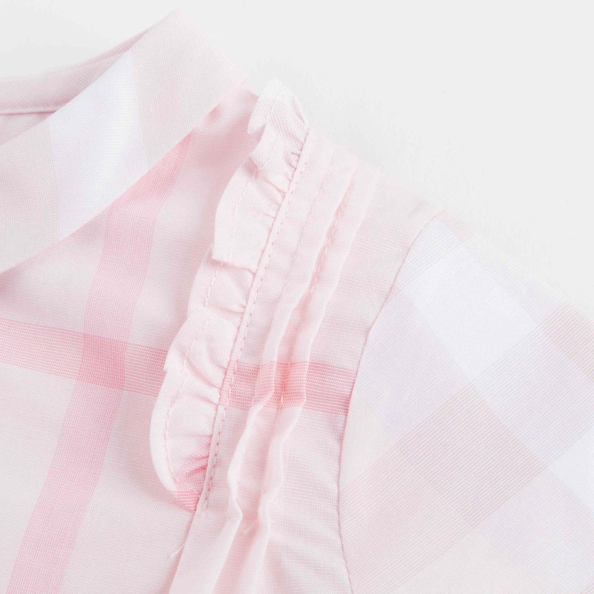 Baby Girls Pink Check Cotton Shirt