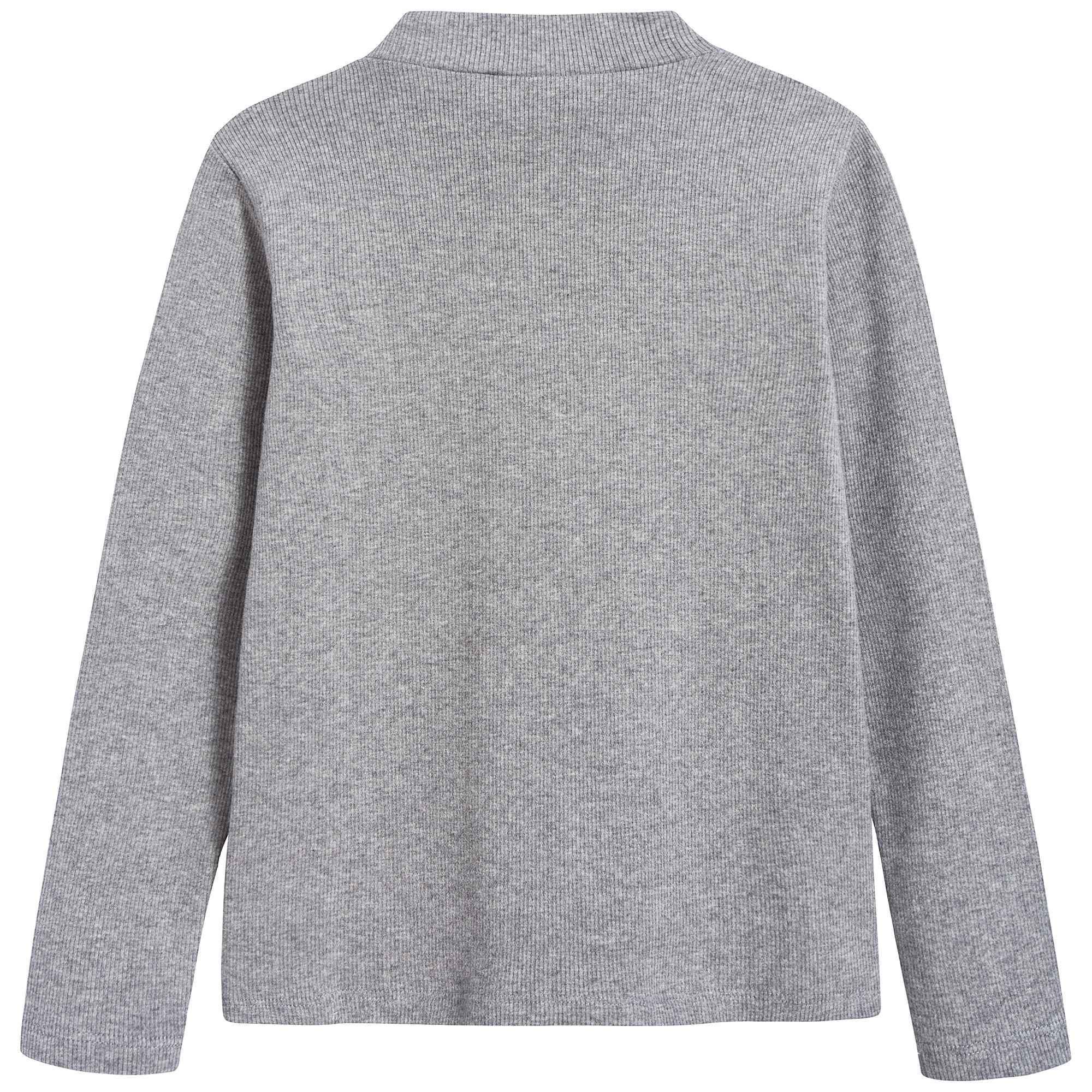 Girls Chine Grey Cotton Pullover