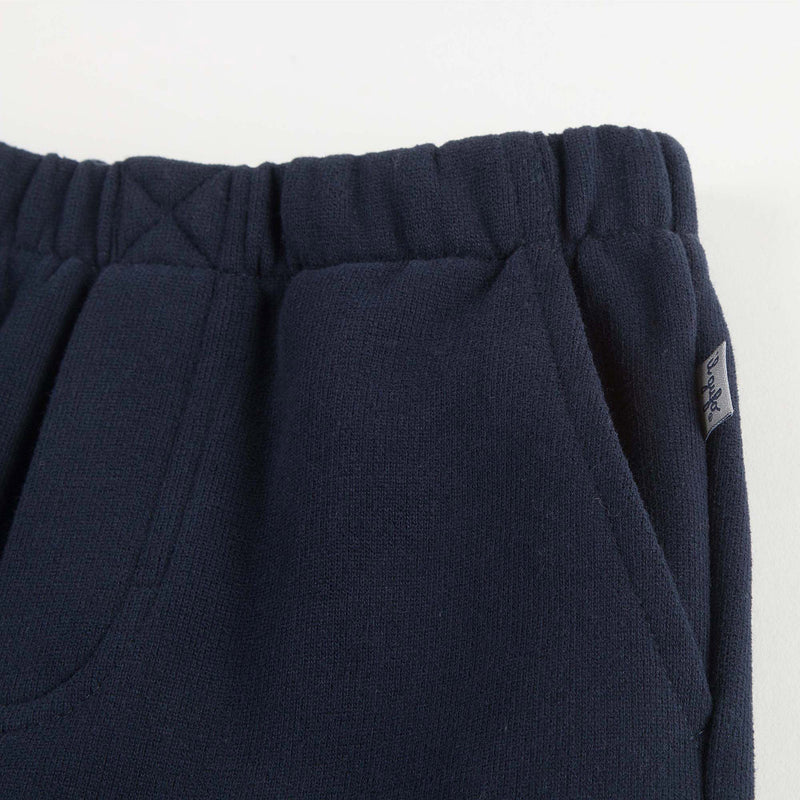 Boys Navy Blue Cotton Rinbbed Cuffs Trouser