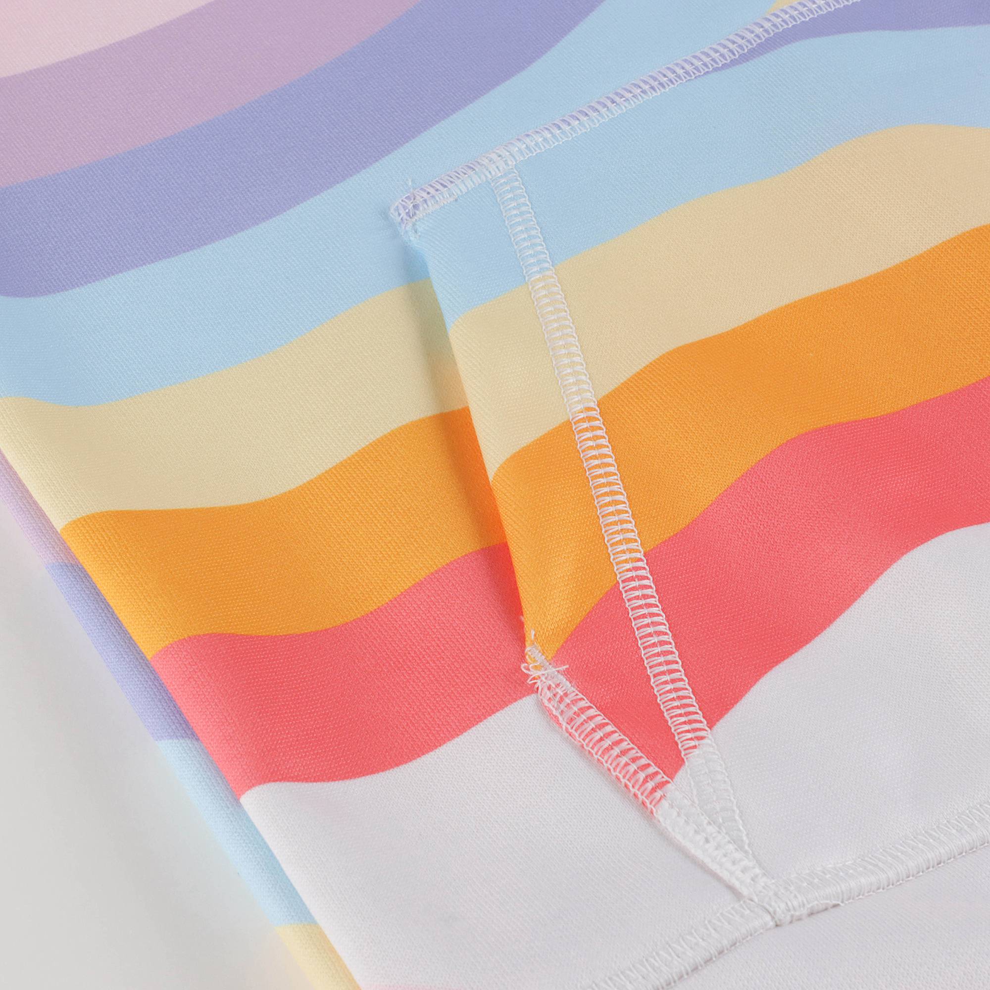 Girls Rainbow Hooded Fleece Sweatshirt
