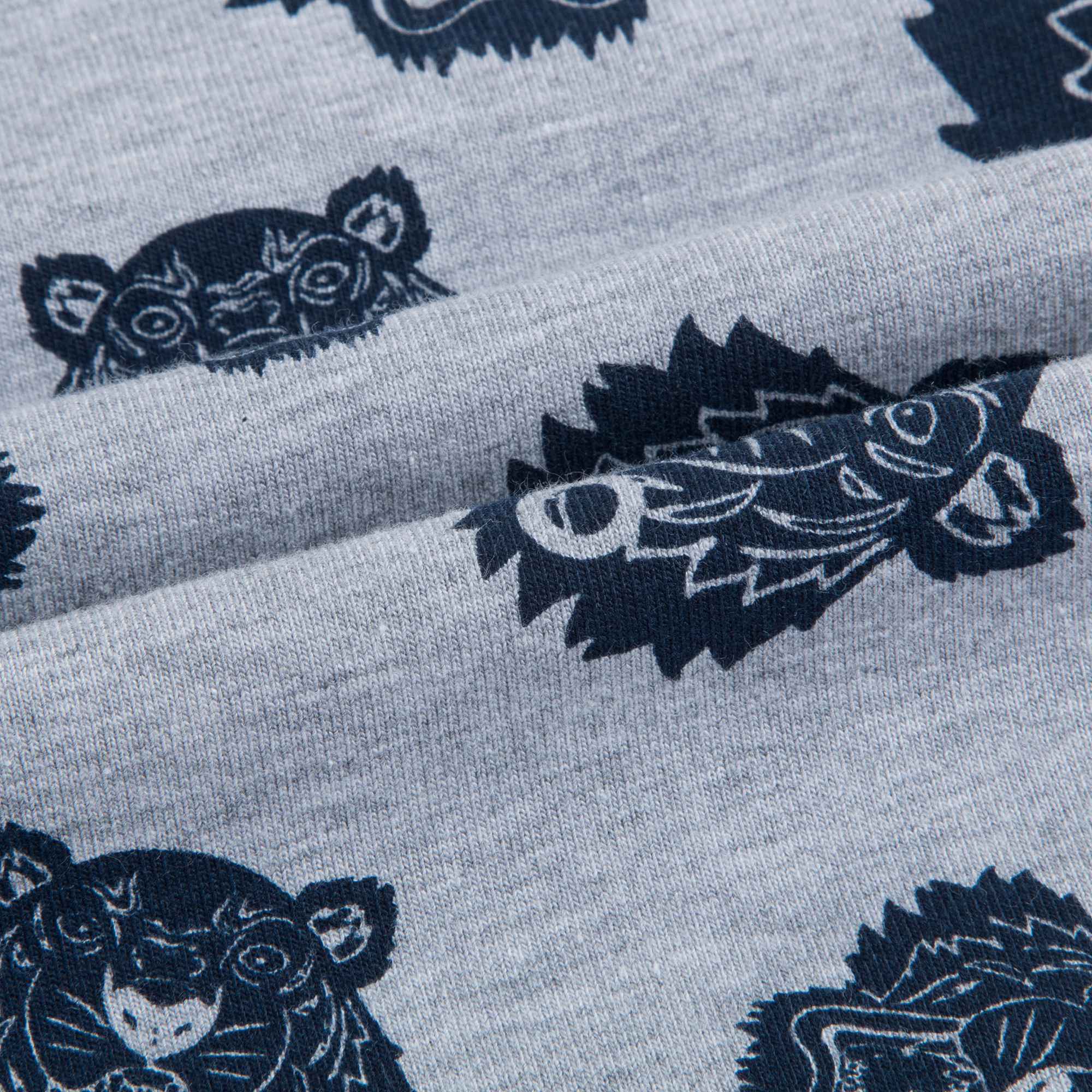 Baby Girls Marl Grey Tiger Printed Cotton Dress