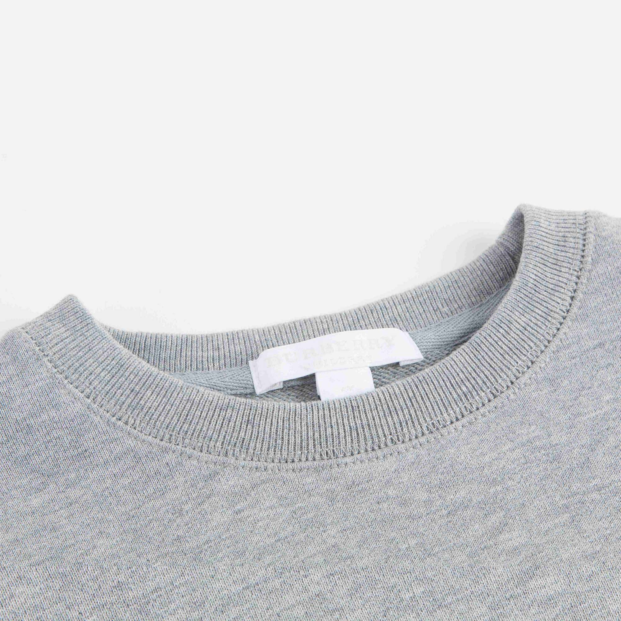 Boys Grey Embroidered Cotton Jersey Sweatshirt