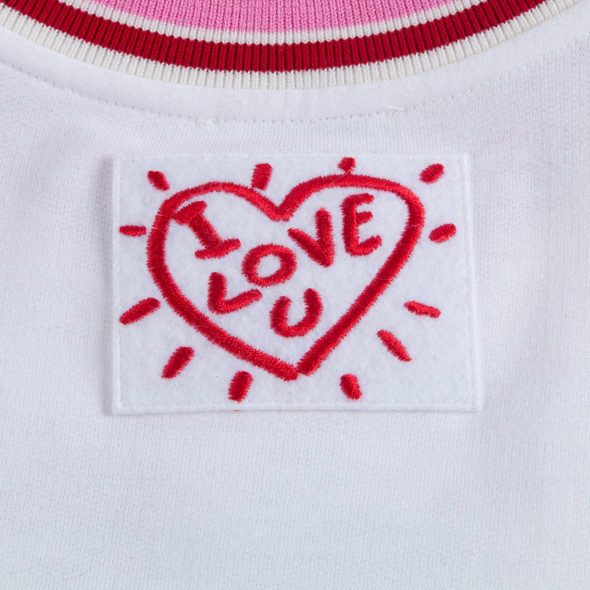 Girls White "DG" Cotton Sweatshirt