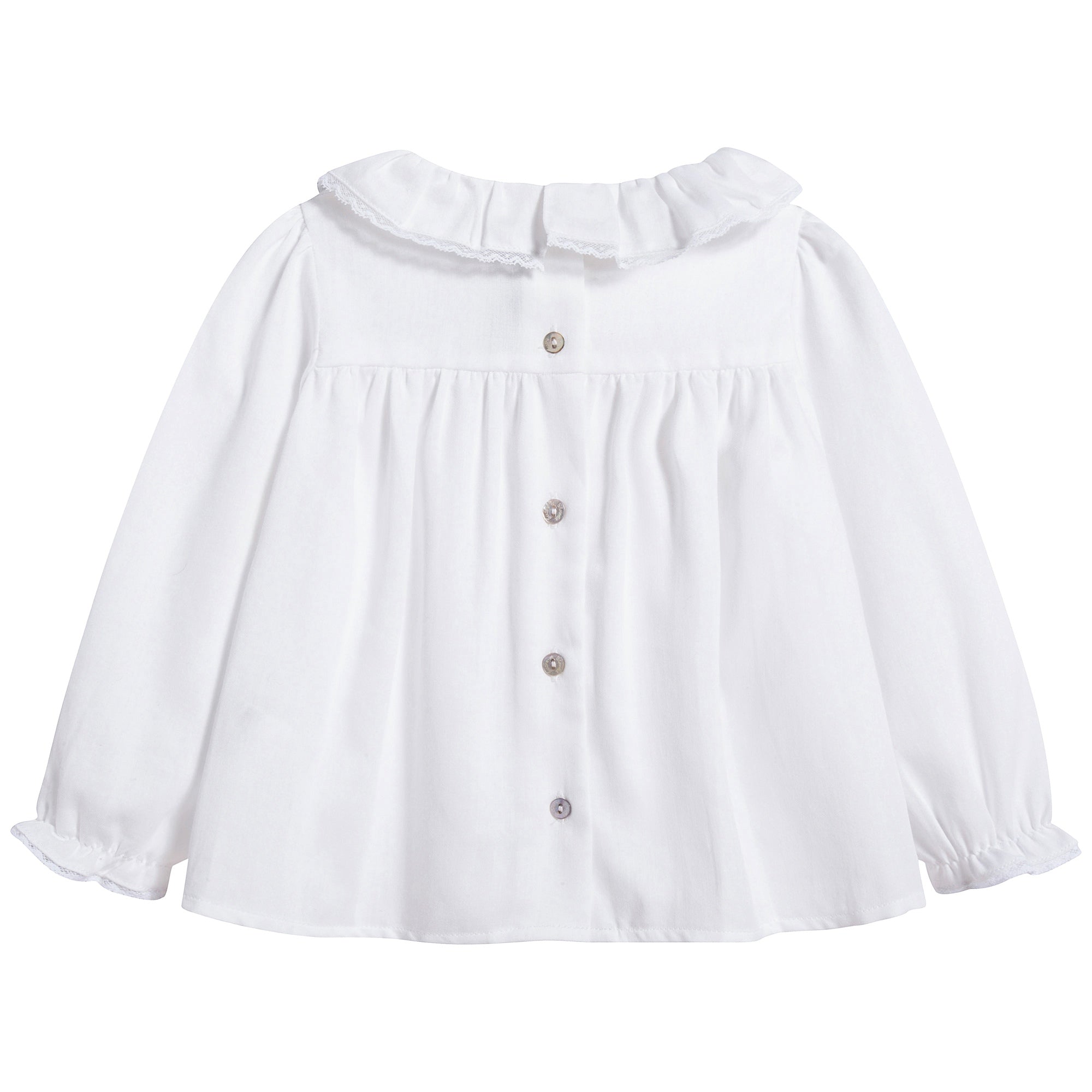 Baby Girls White Cotton Blouse