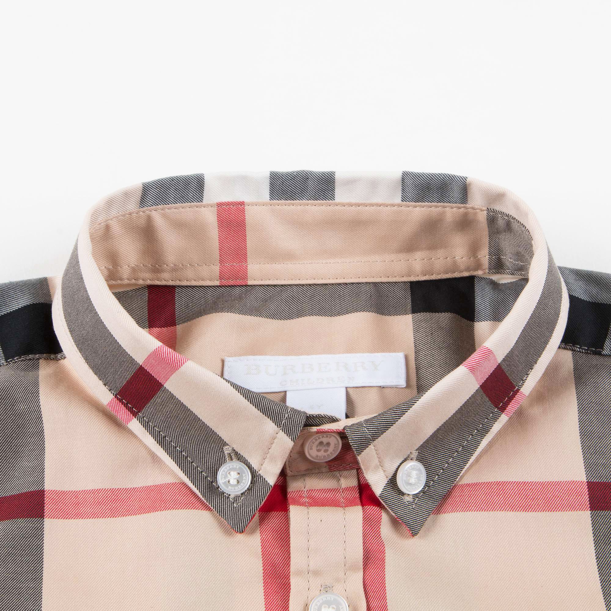 Girls Beige Check Polo Shirt