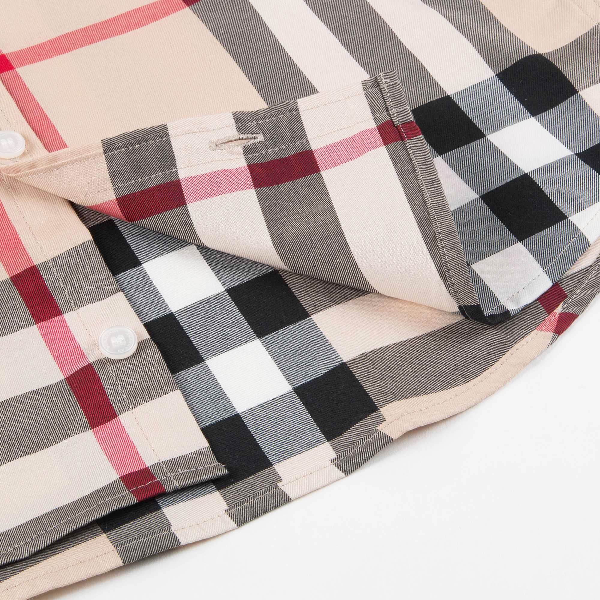 Girls Beige Check Polo Shirt