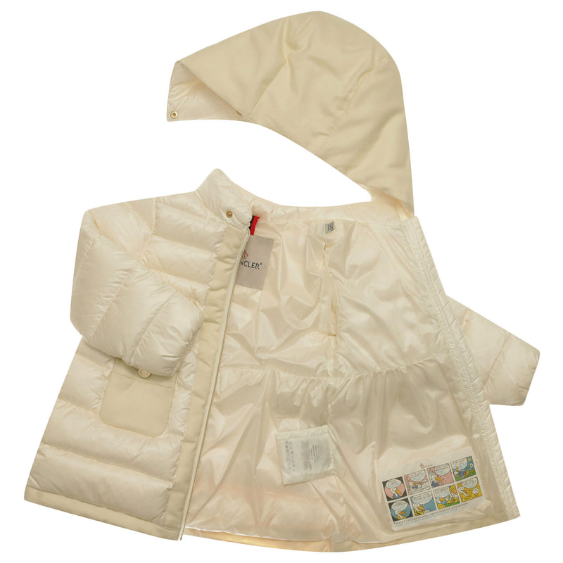 Baby Girls White Patch Pocket Padded Down 'Ramla'Jacket - CÉMAROSE | Children's Fashion Store - 4
